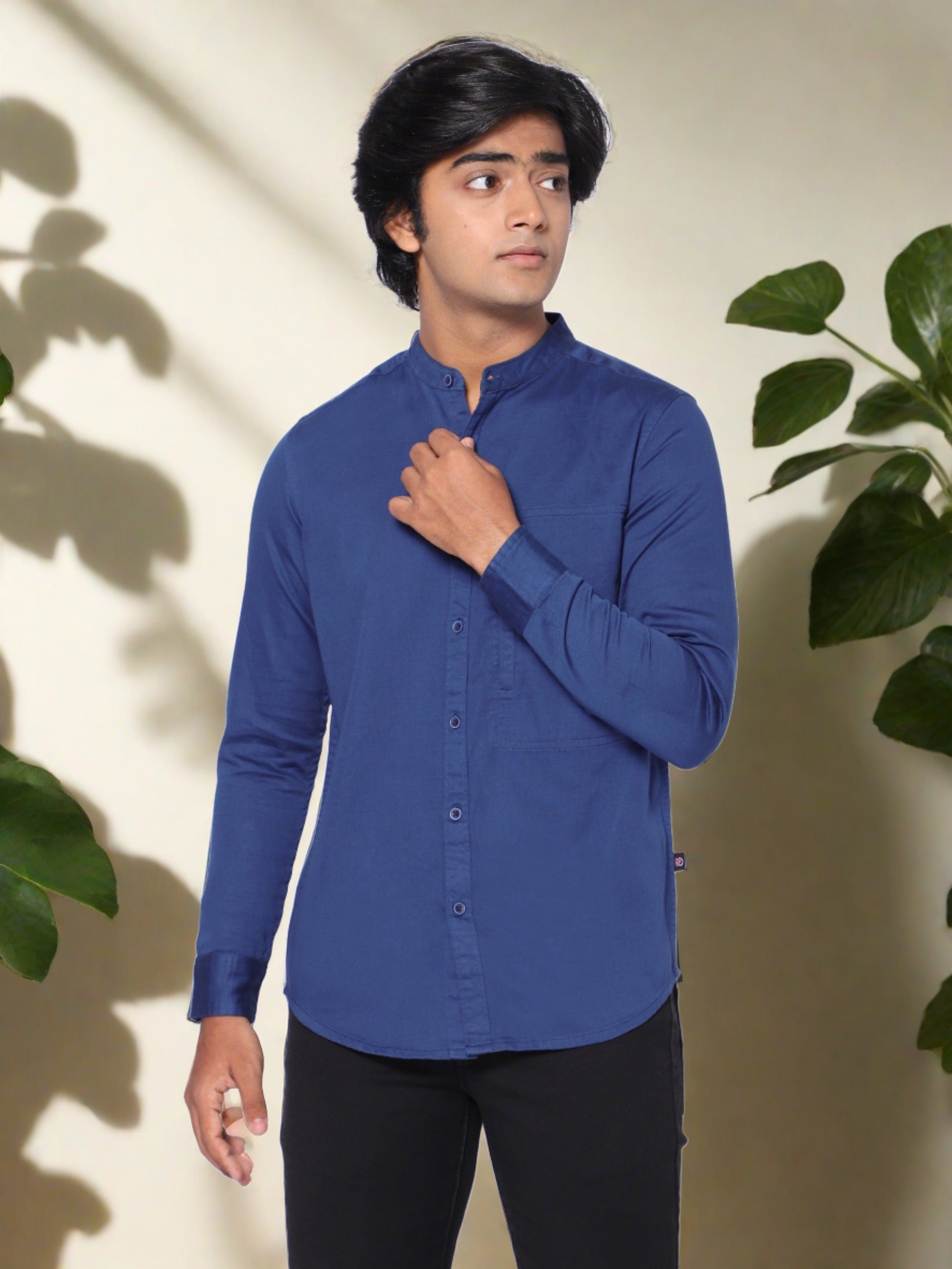 Cotton Shirt - Navy