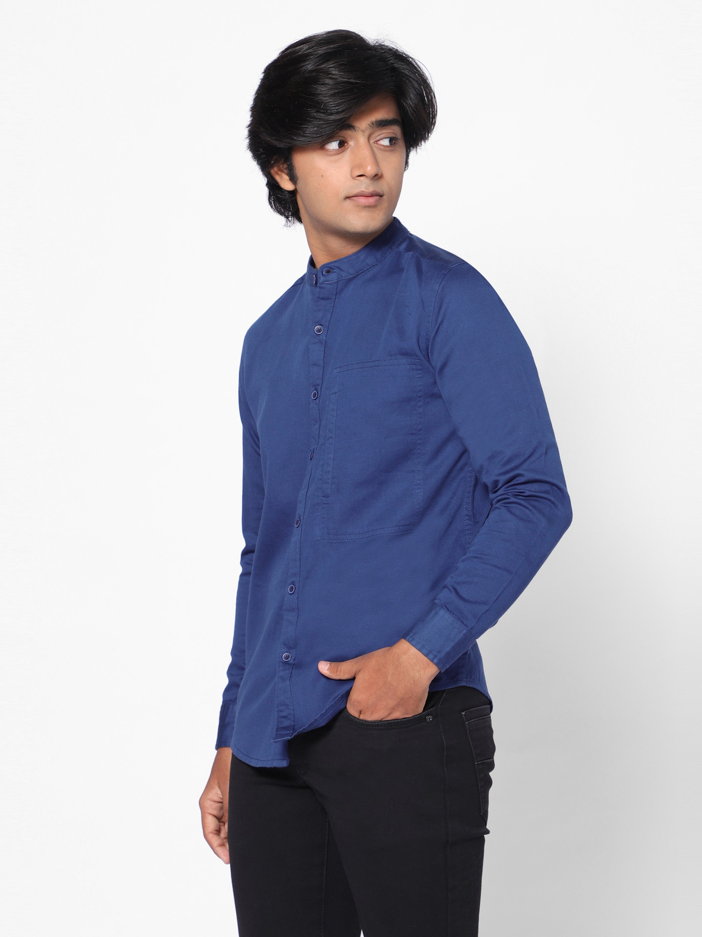 Cotton Shirt - Navy