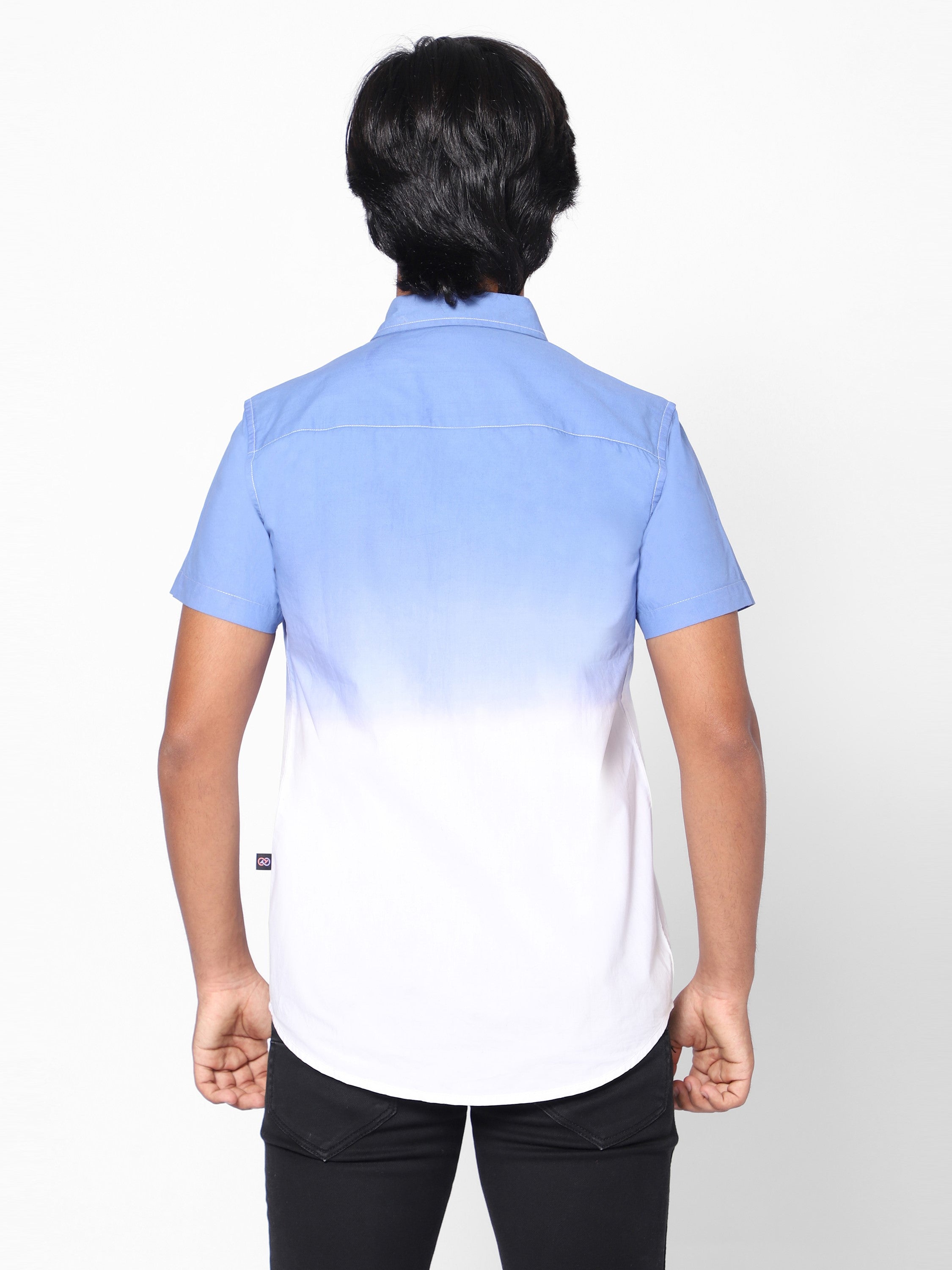 Tie & dye Shirt Aqua/White