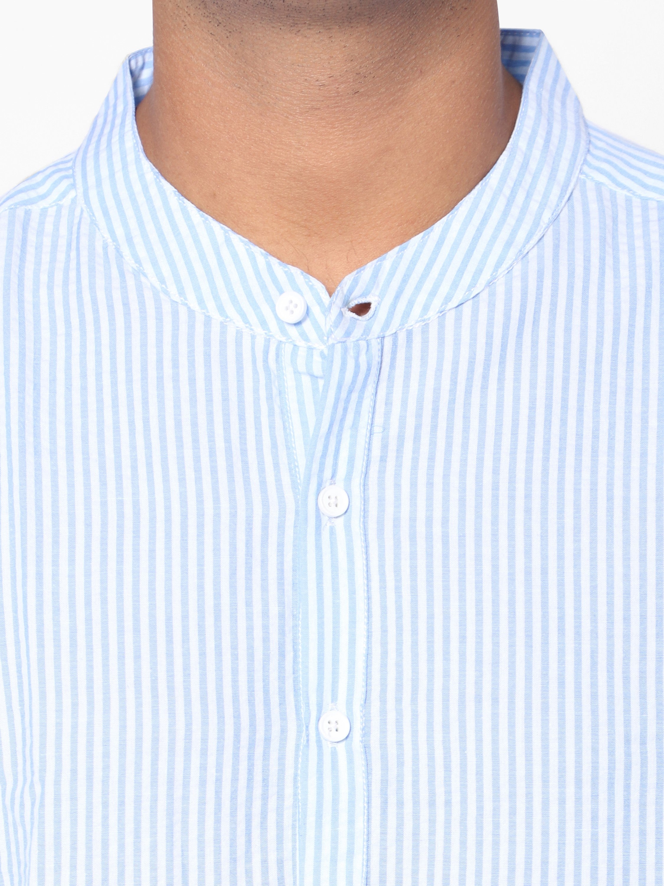 Short Sleeve Y/D  Shirt Blue