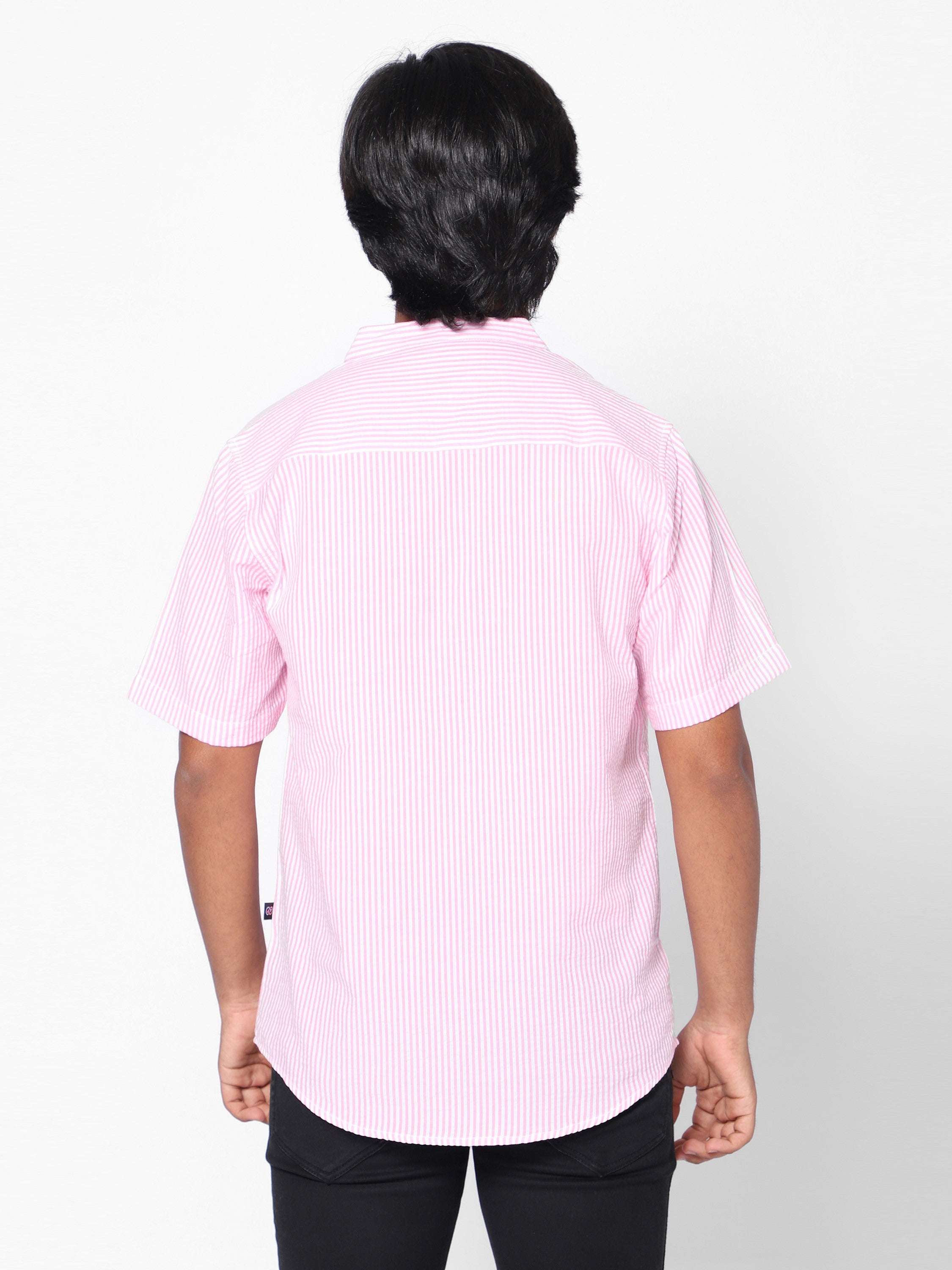 Short Sleeve Y/D  Shirt Pink