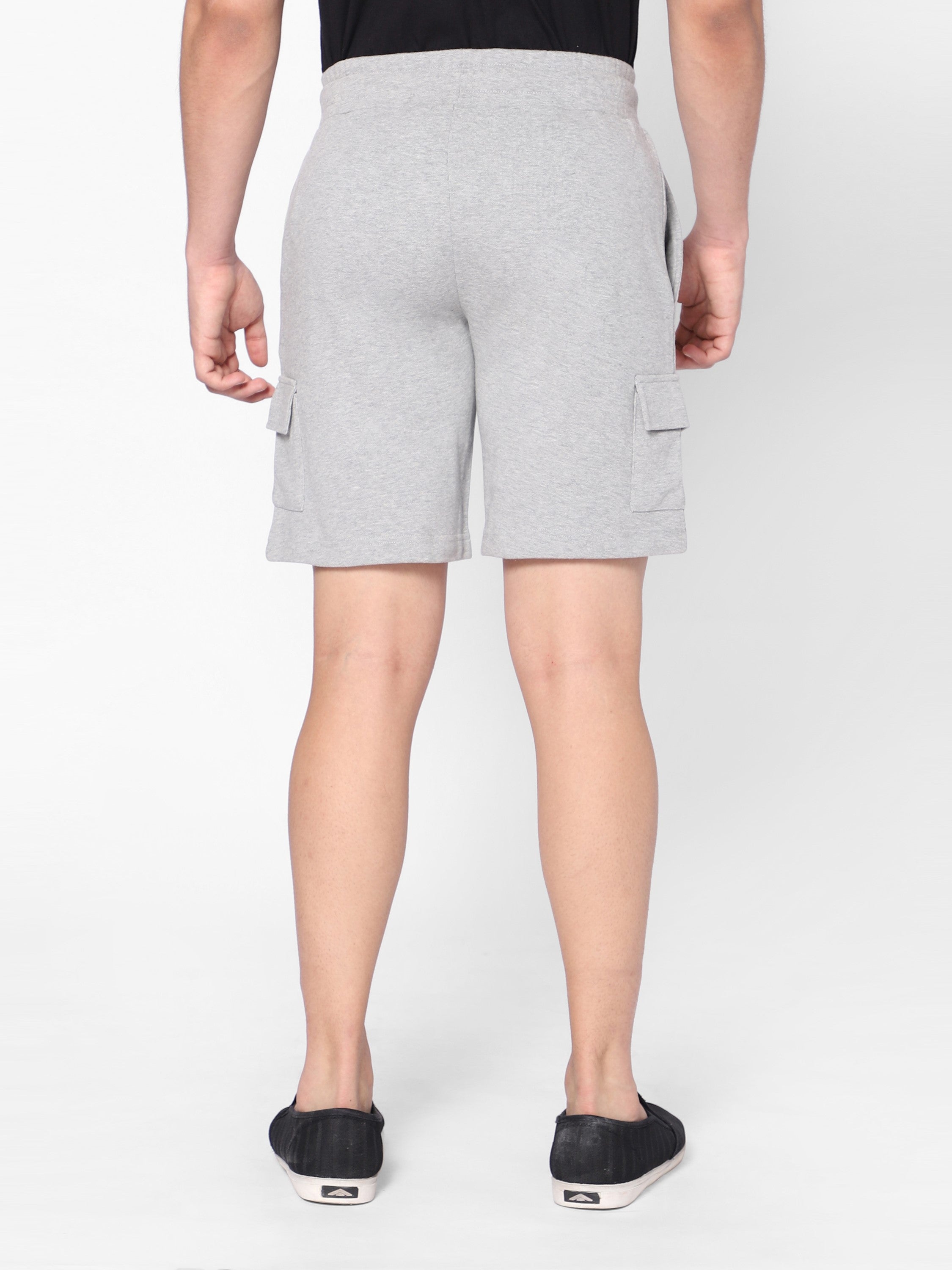 Boys Knit Shorts-Grey Melange'