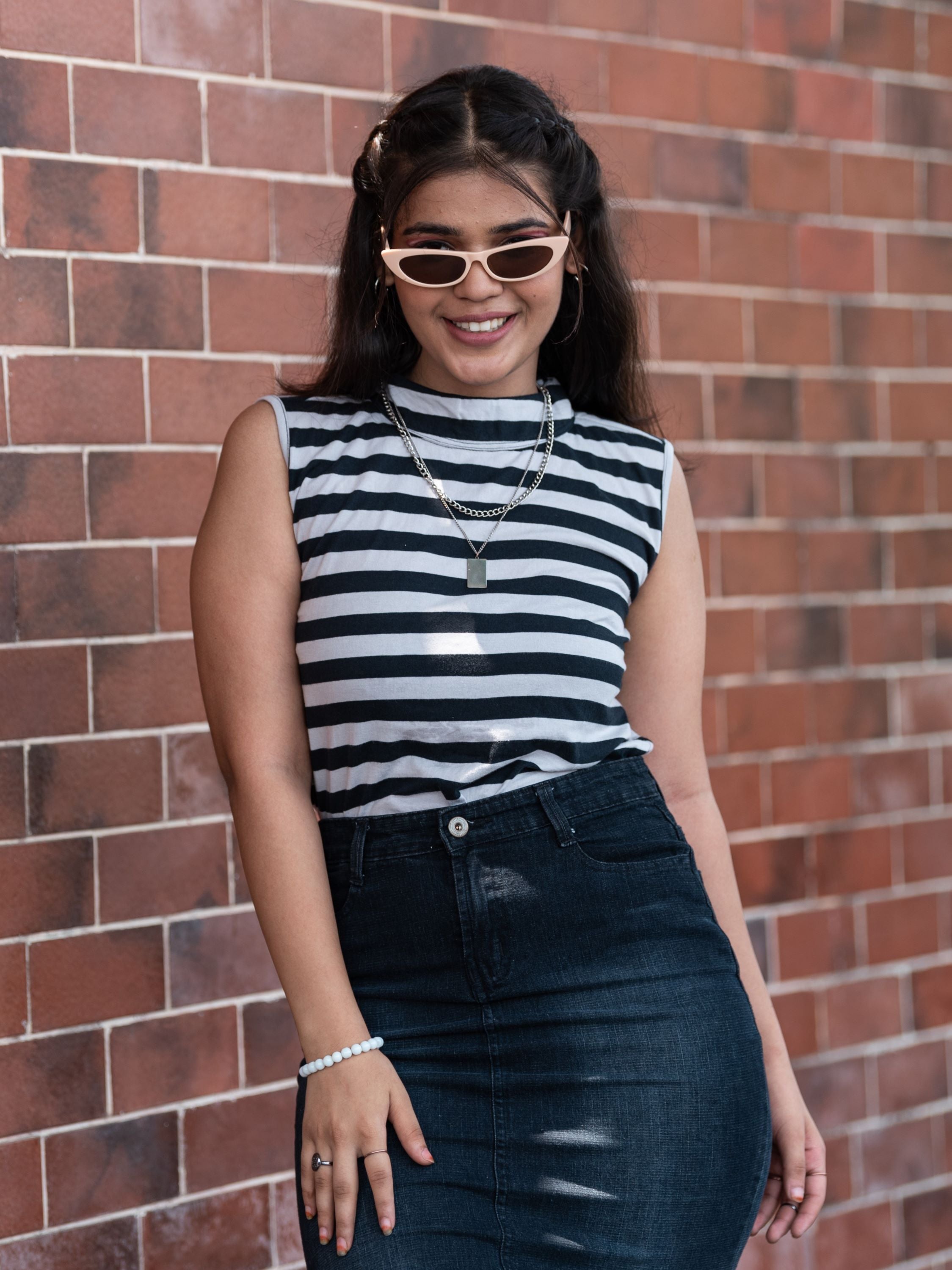 Girls Striped T-shirt Black & White