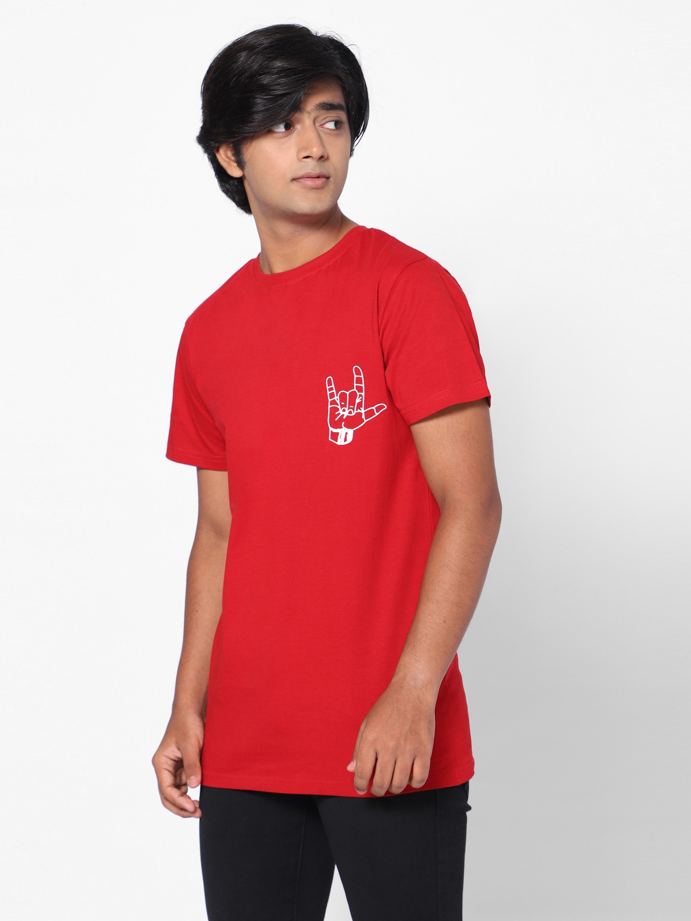 Boys Graphic T-shirt-Ok-Maroon