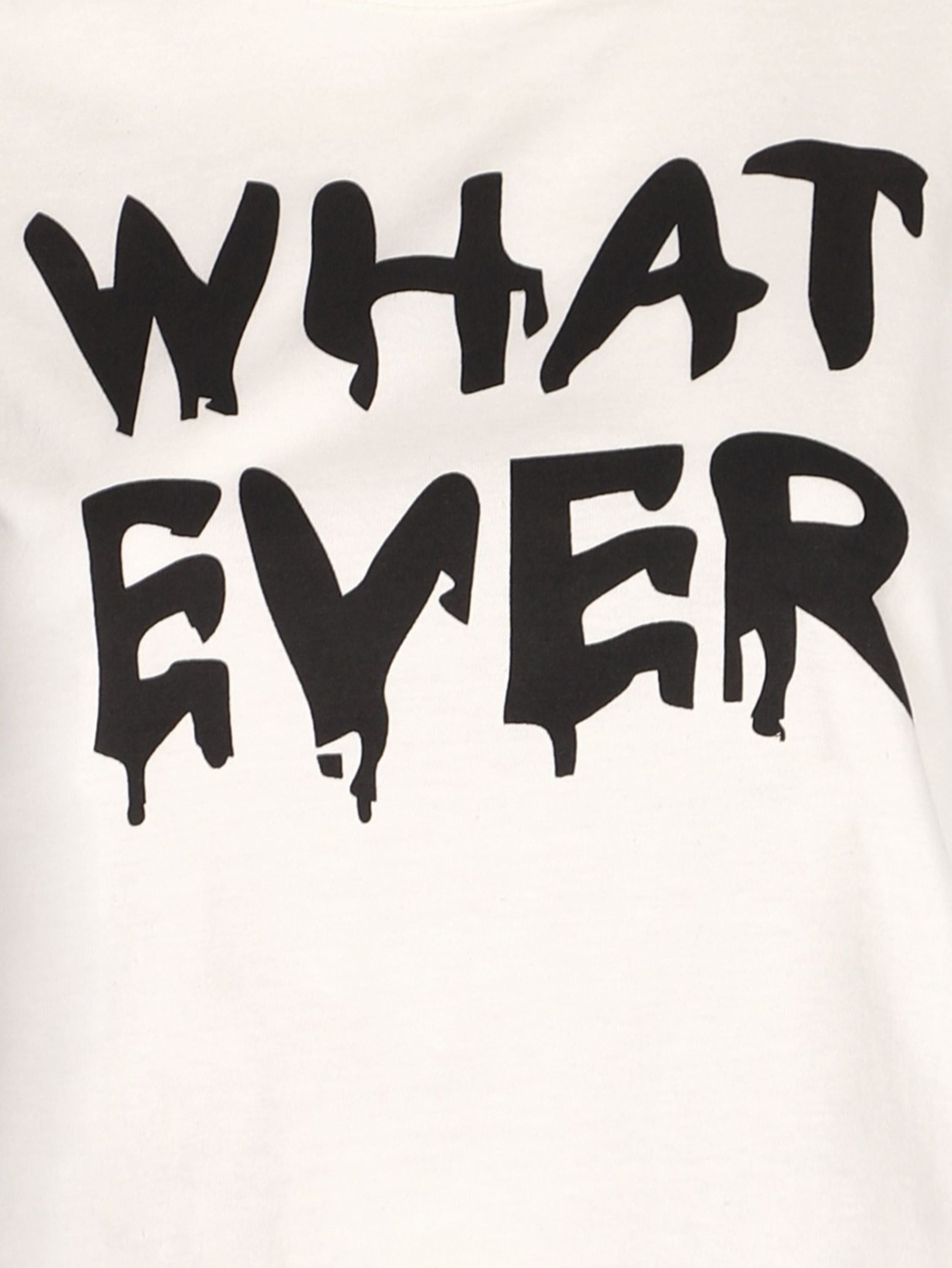 Girls Crop T-shirt-What ever-White