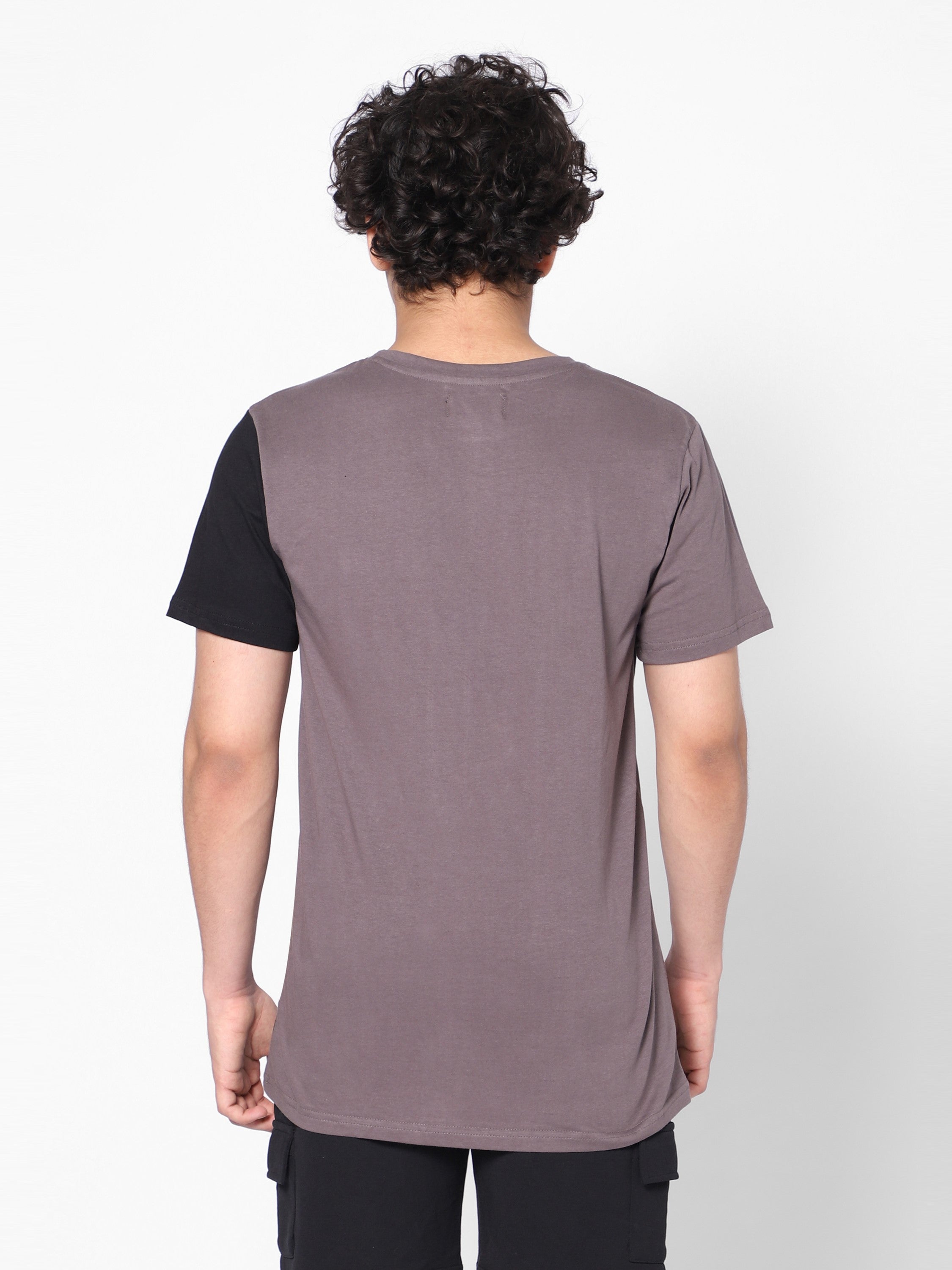 Boys Oversized Cut & sew Tshirt-Grey Black