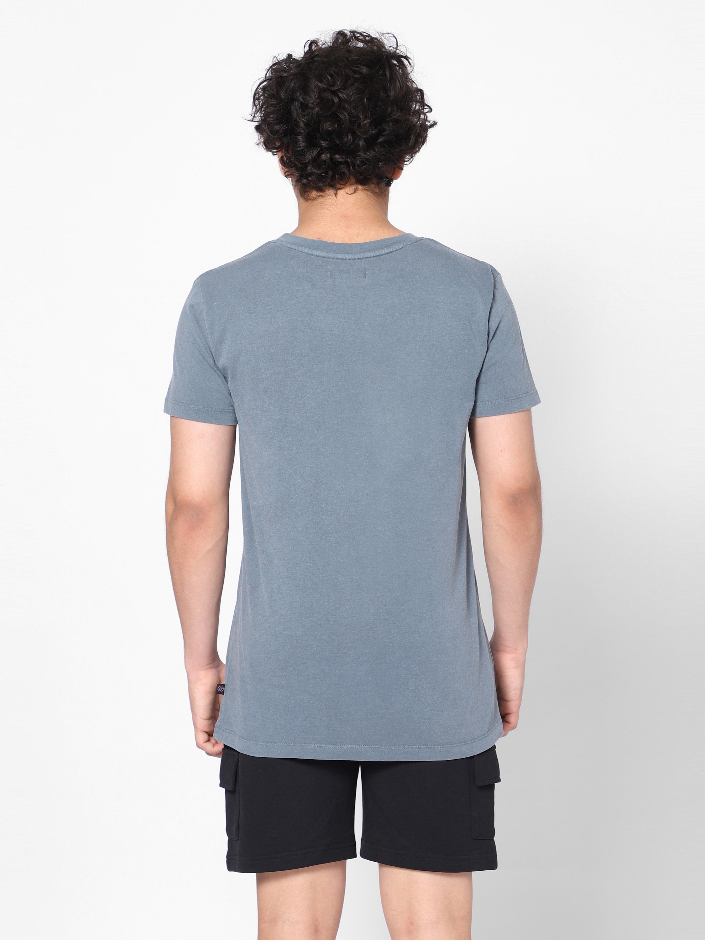 Boys Regular Pigment wash T-shirt-Steel Grey