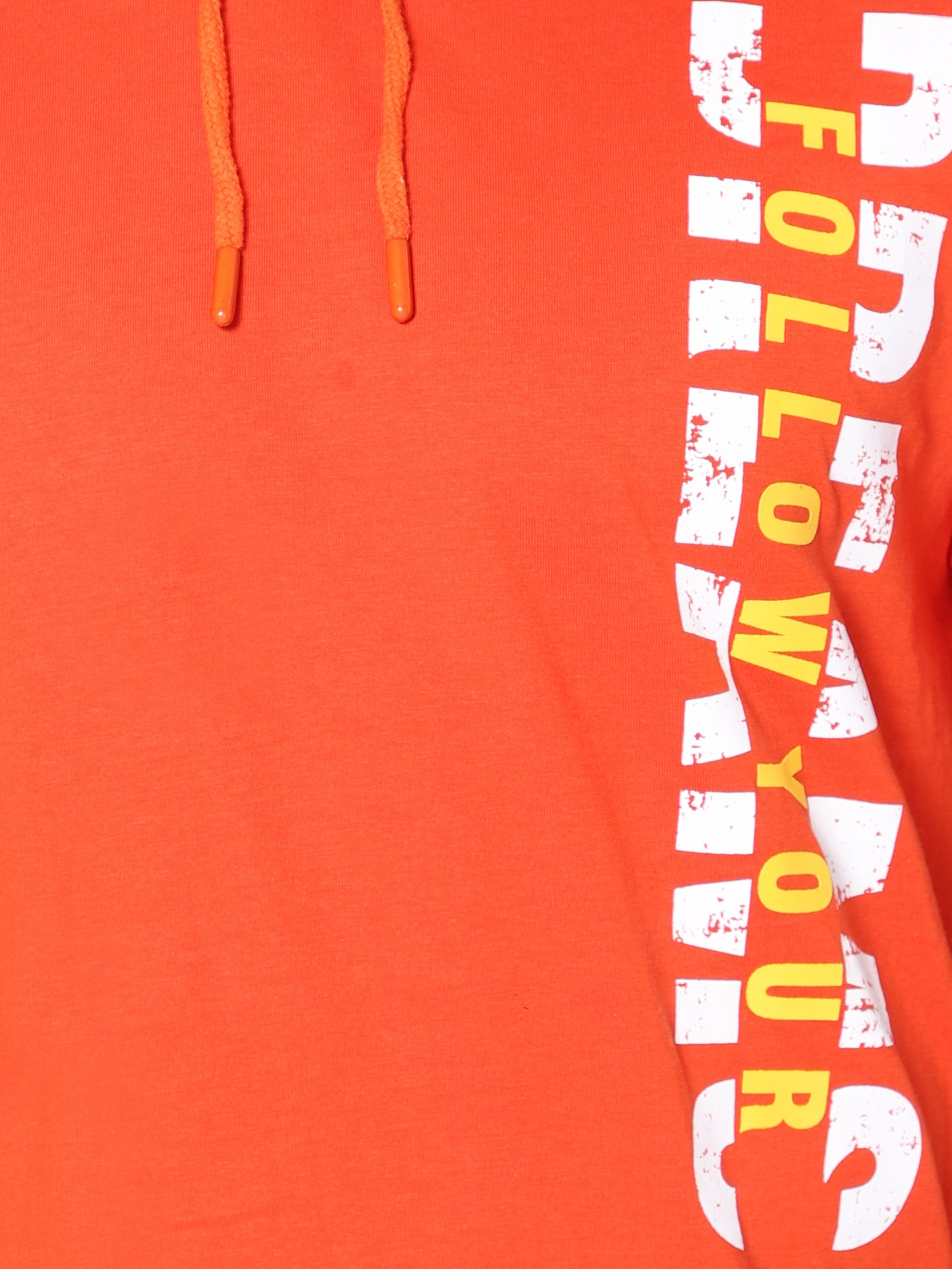 Oversized Hoodie T-shirt-Rust Orange