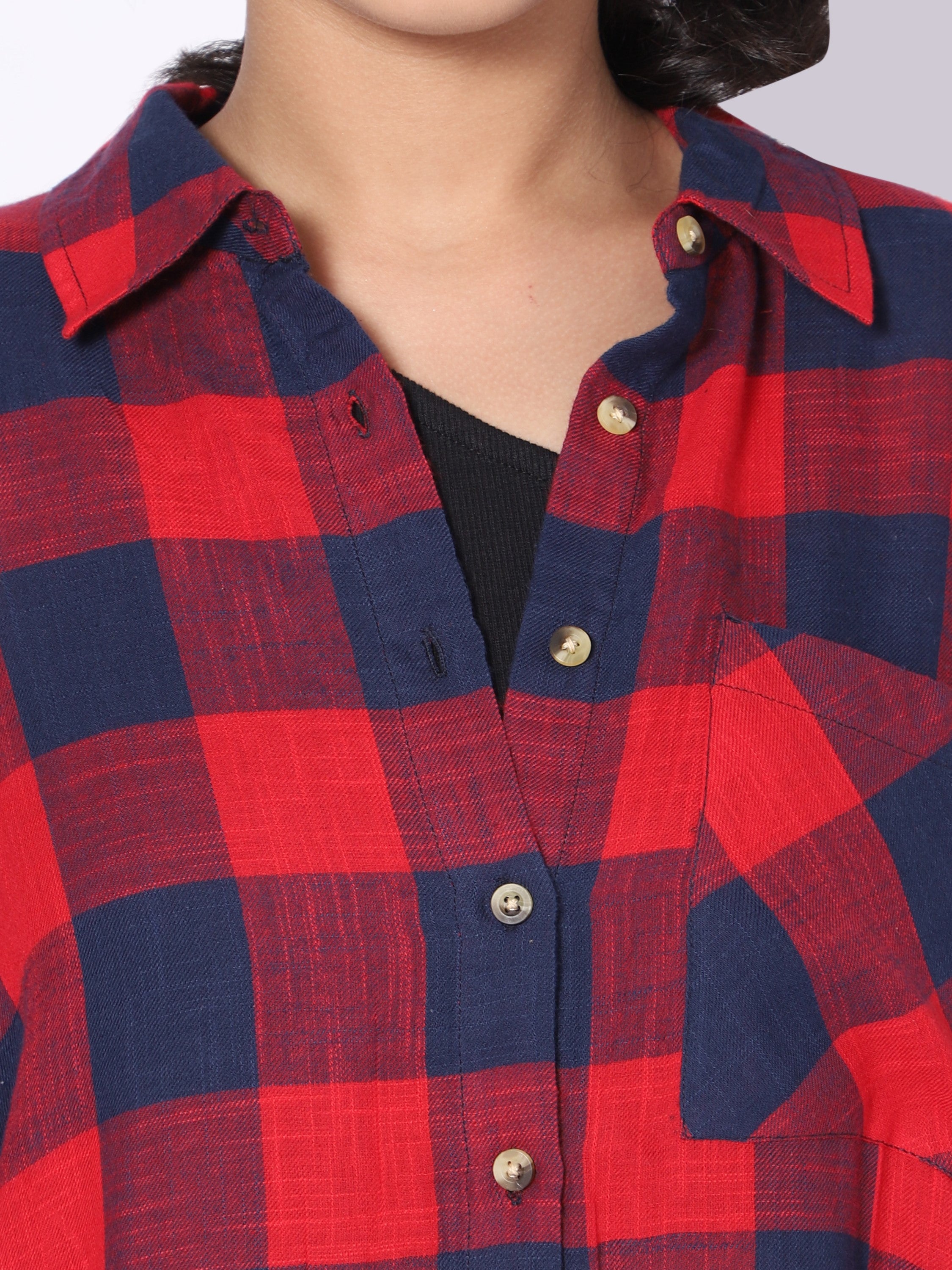 Boyfriend Shirt-Red