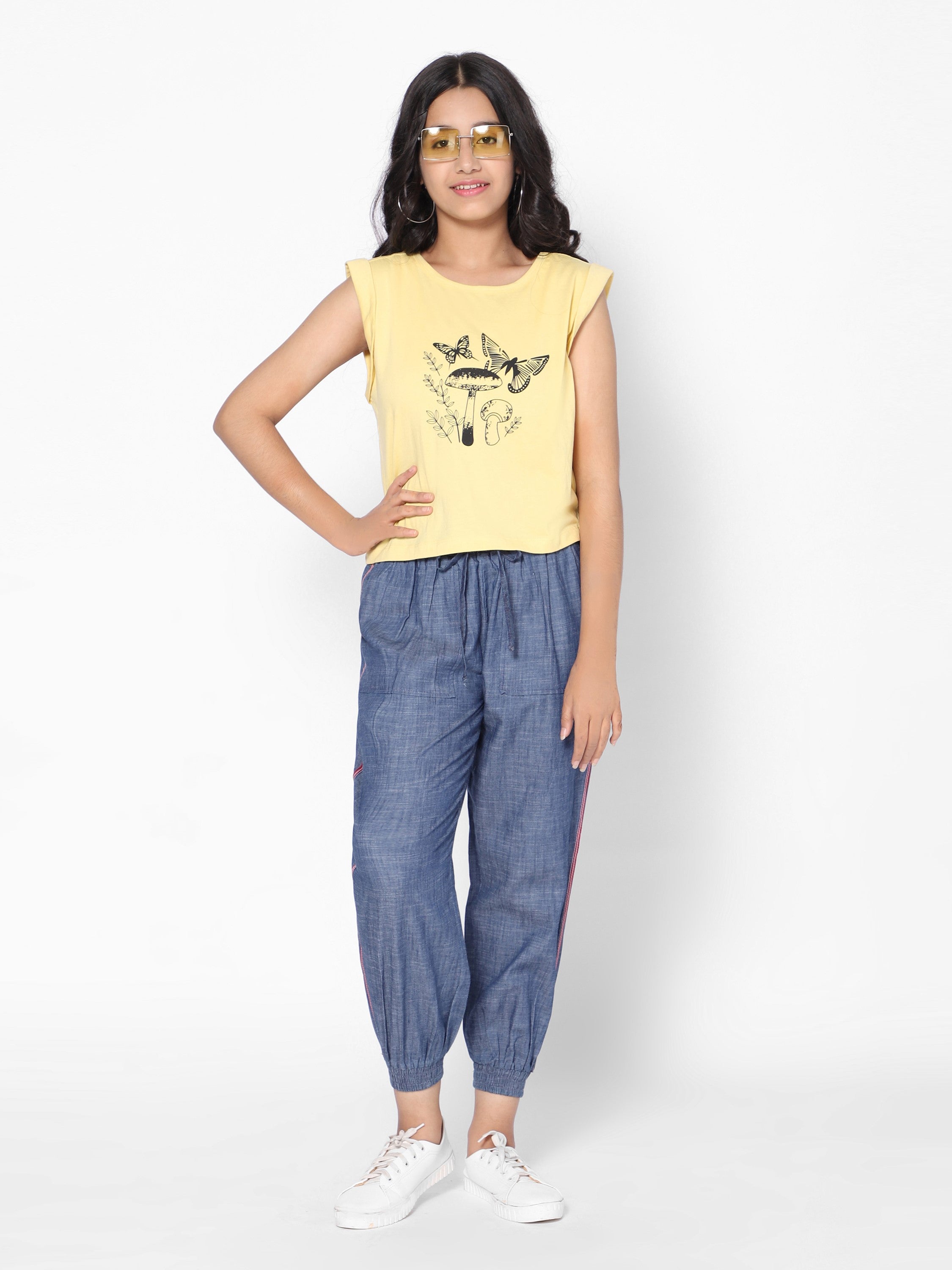 Girls Denim Joggers -Denim TeenTrums