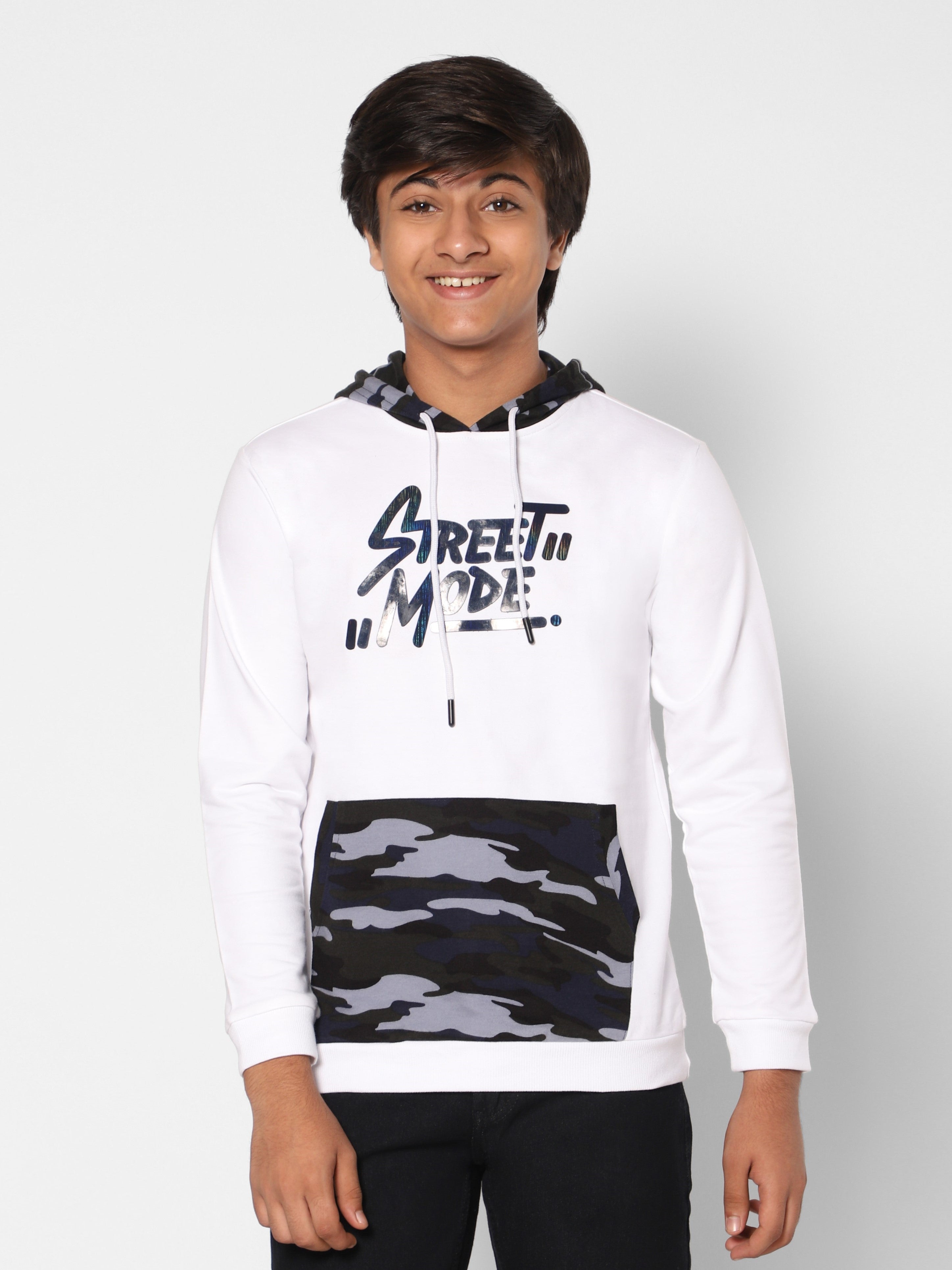 TeenTrums Boys Sweatshirt - street mode - White & Camo