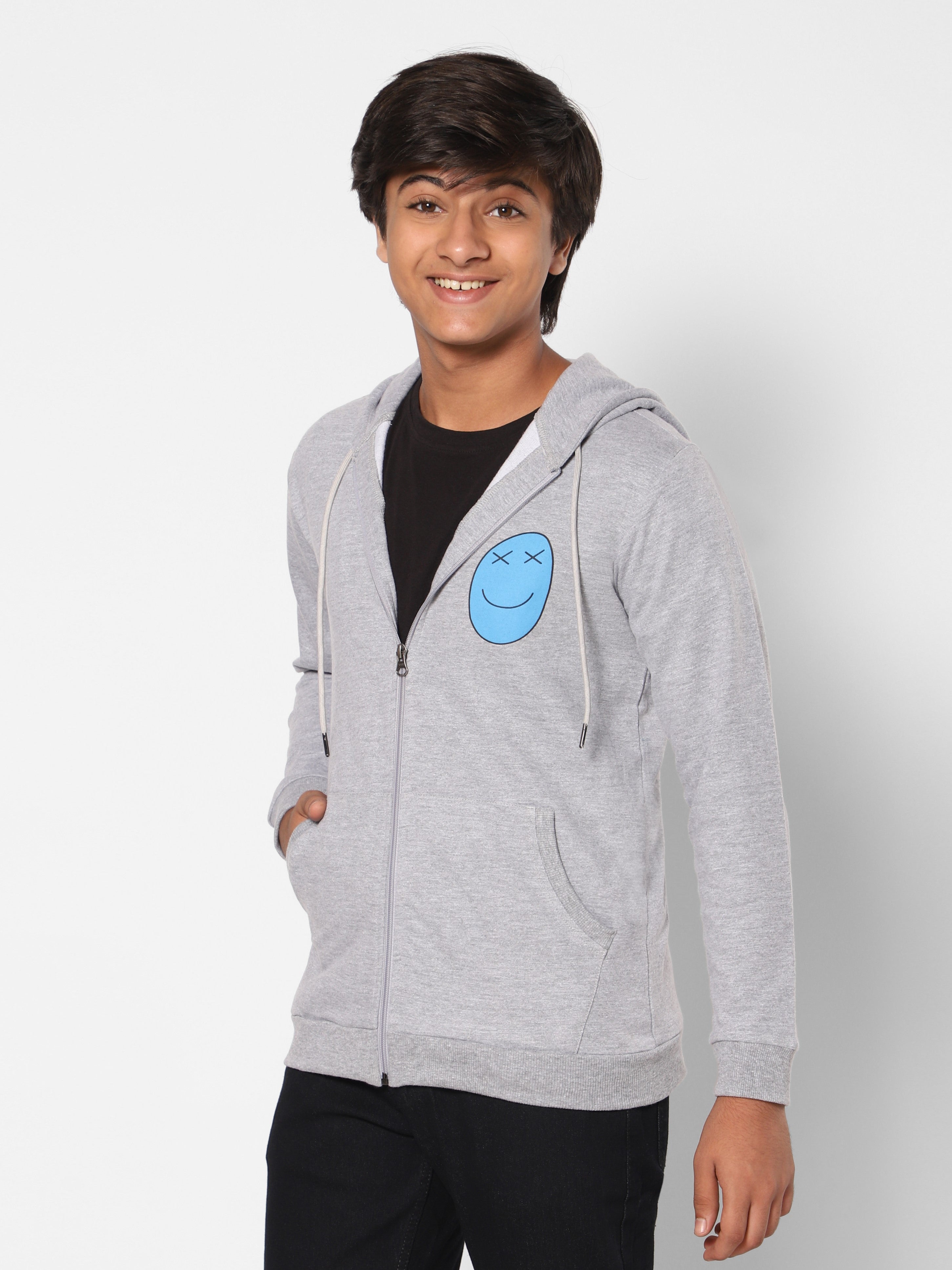 TeenTrums Boys Sweatshirt - Not in the mood - Ecru/Grey Melange