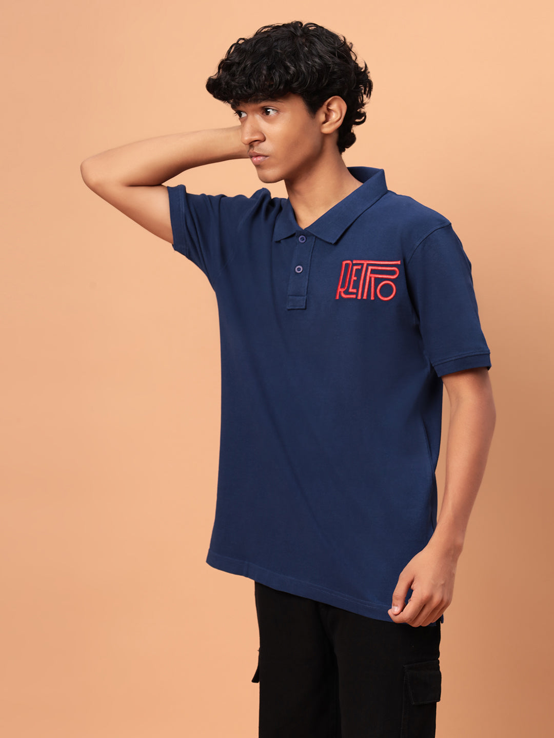 Polo Retro embroidery- Navy