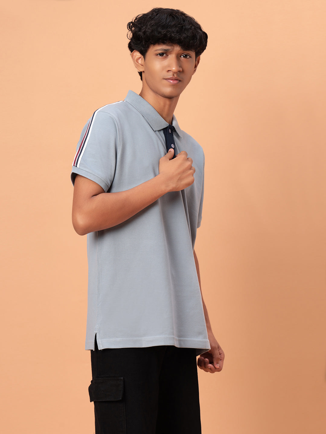 Boys Regular Fashion Polo - Twill Tapes - Blue