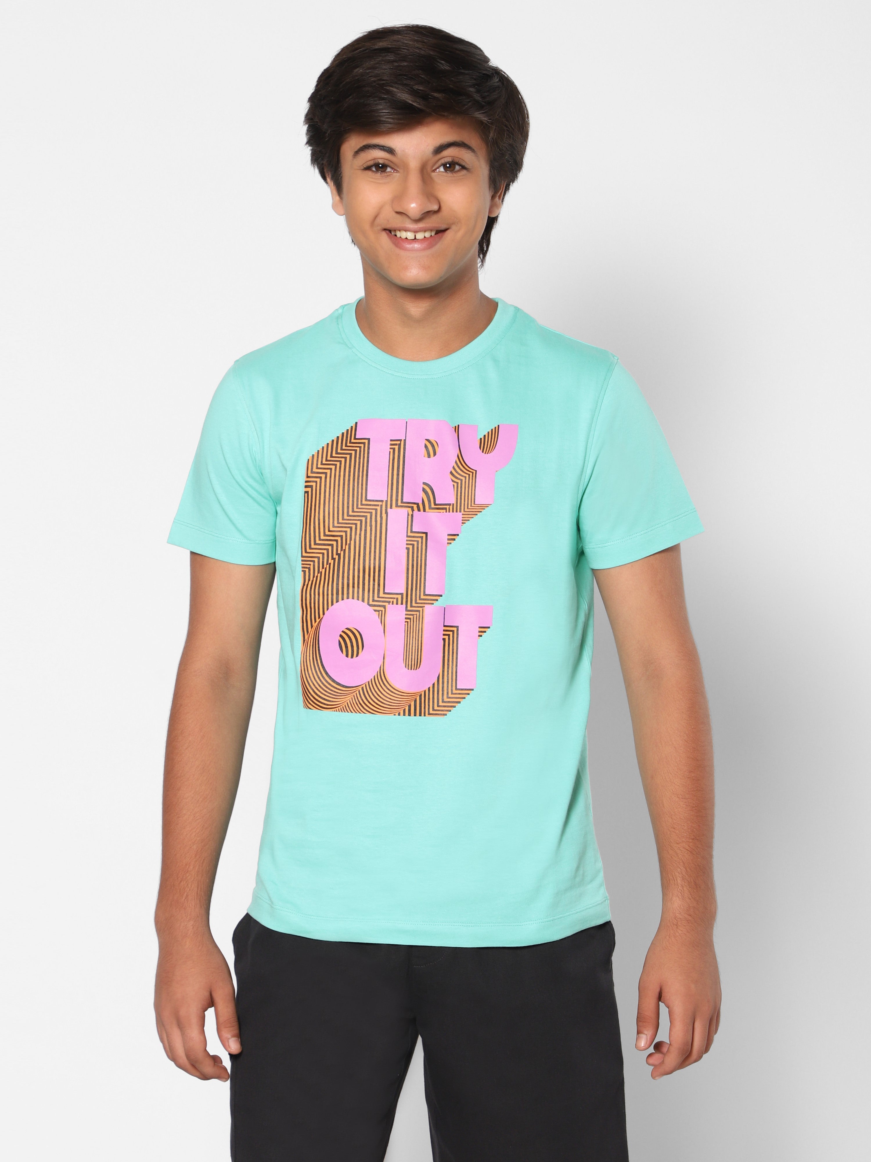 TeenTrums Unisex statement T-shirt - Try it out - Turquoise