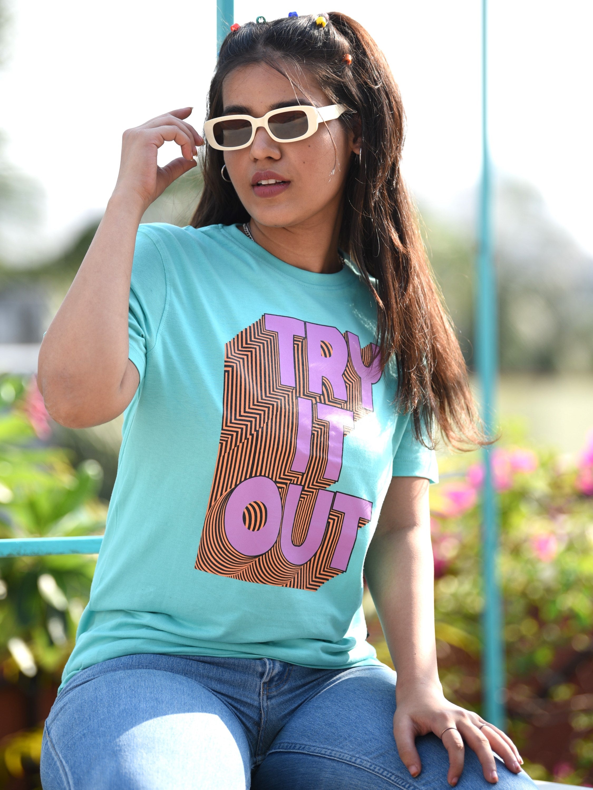 Unisex T-shirt - Try it out - Turquoise