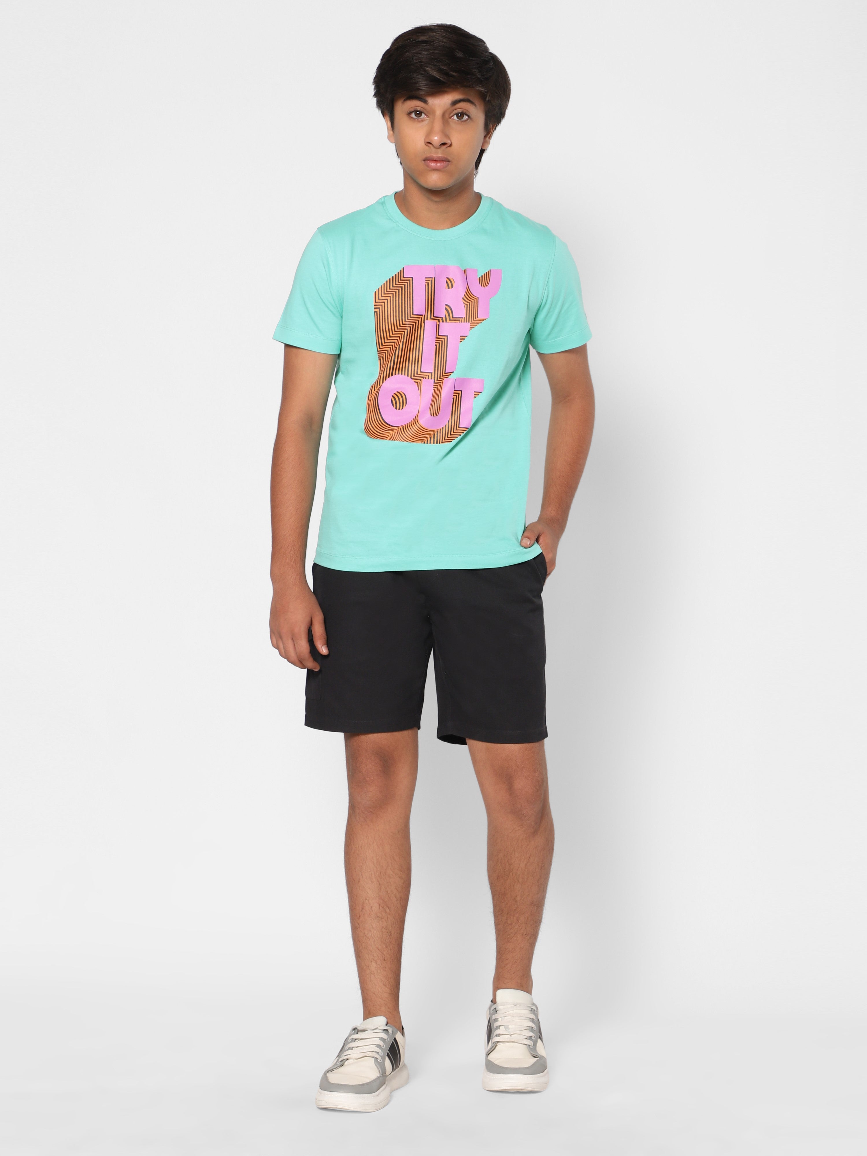 TeenTrums Unisex statement T-shirt - Try it out - Turquoise