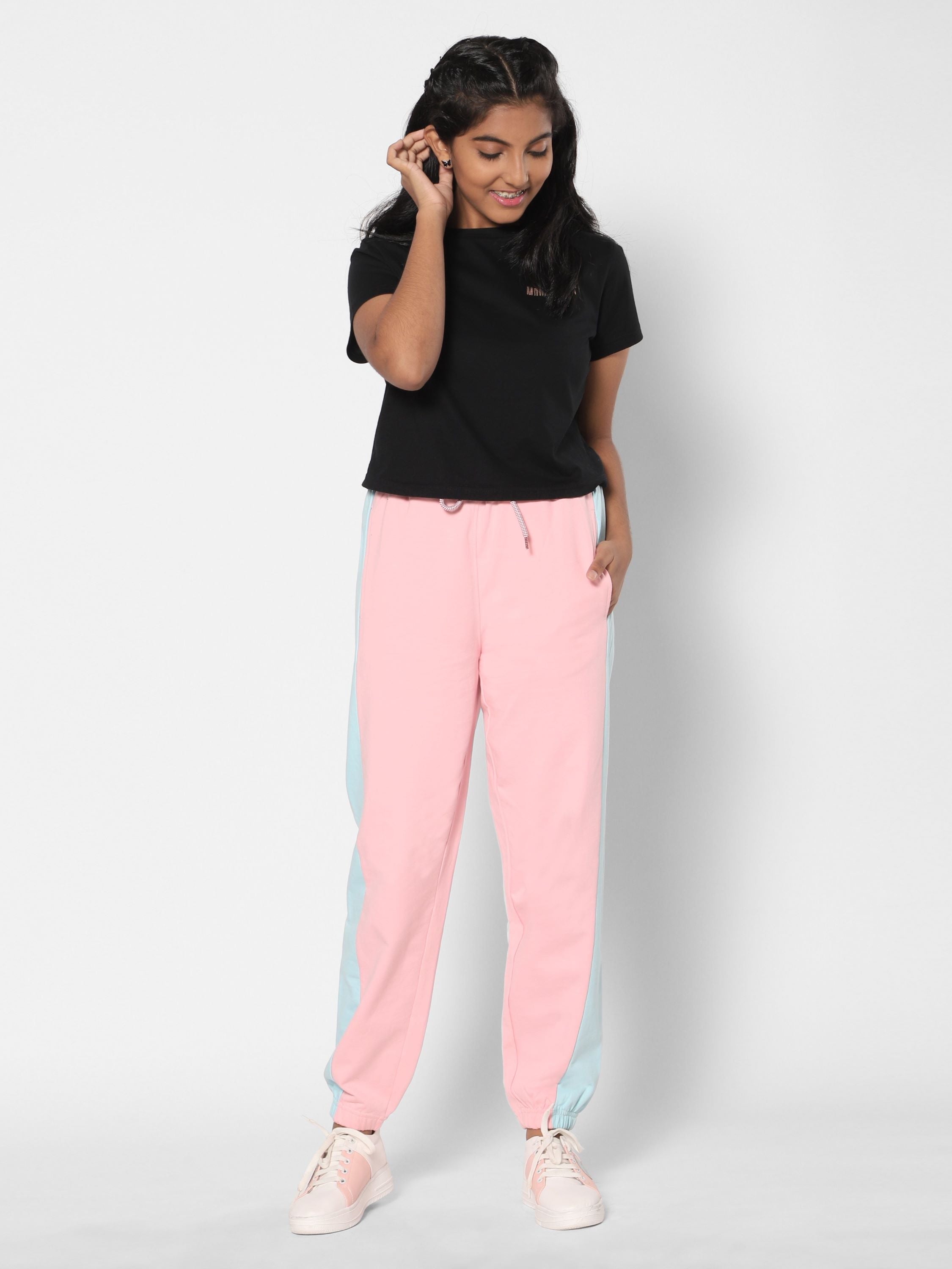 Track pants - Cut & sew-Pink