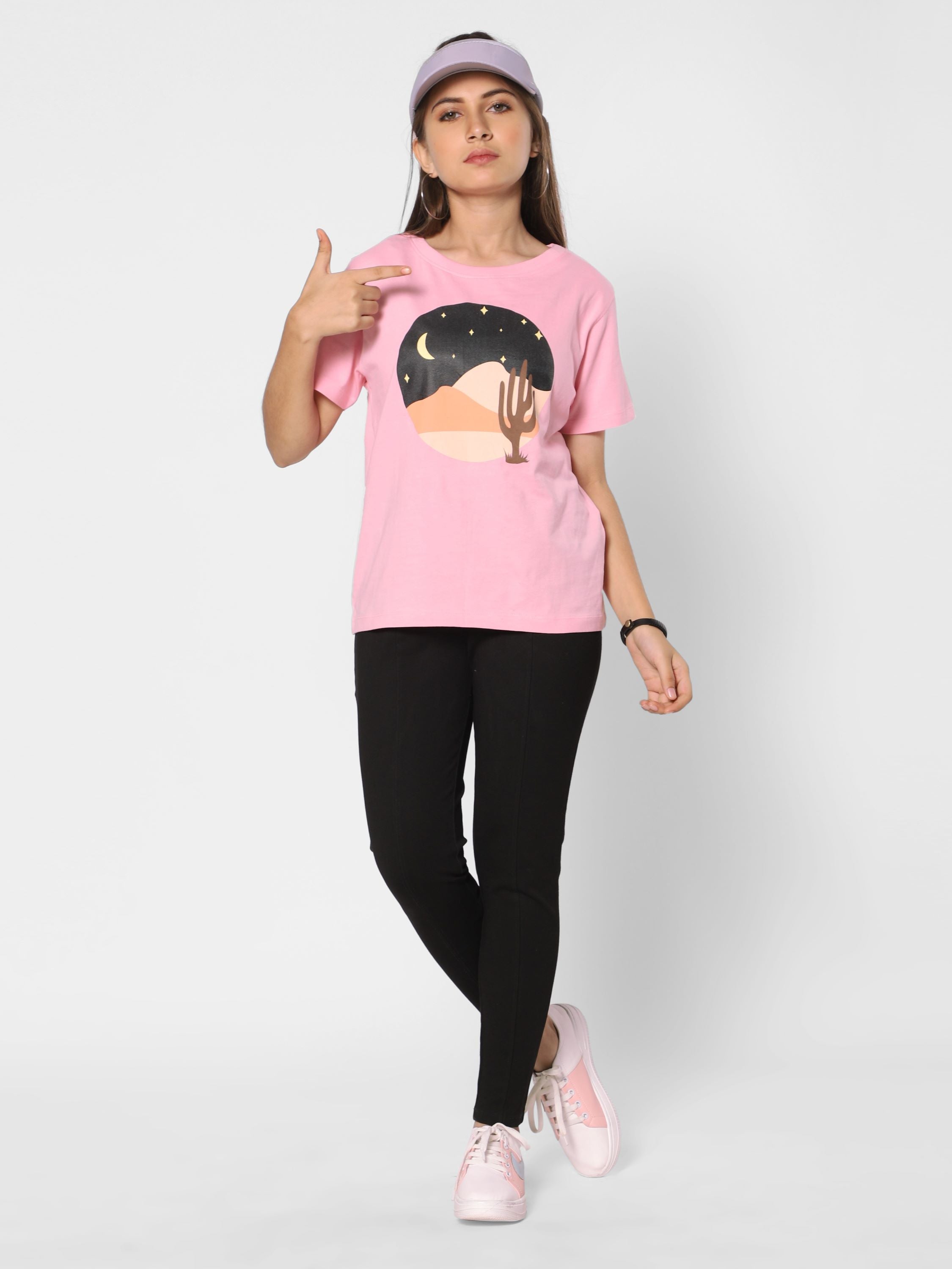 graphic T-shirt  boho art- Pink