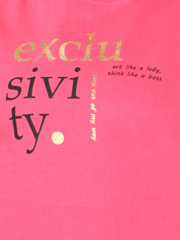 TeenTrums Girls Statement T-shirt - Exclusivity - Dark Pink