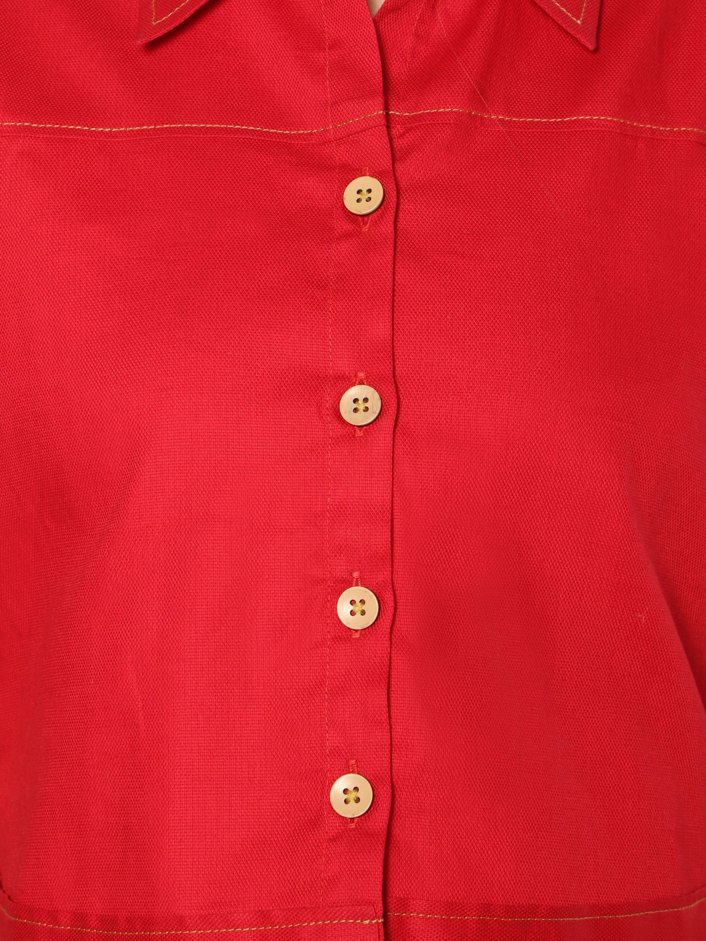 TeenTrums Girls Woven Shirt style Top-Red