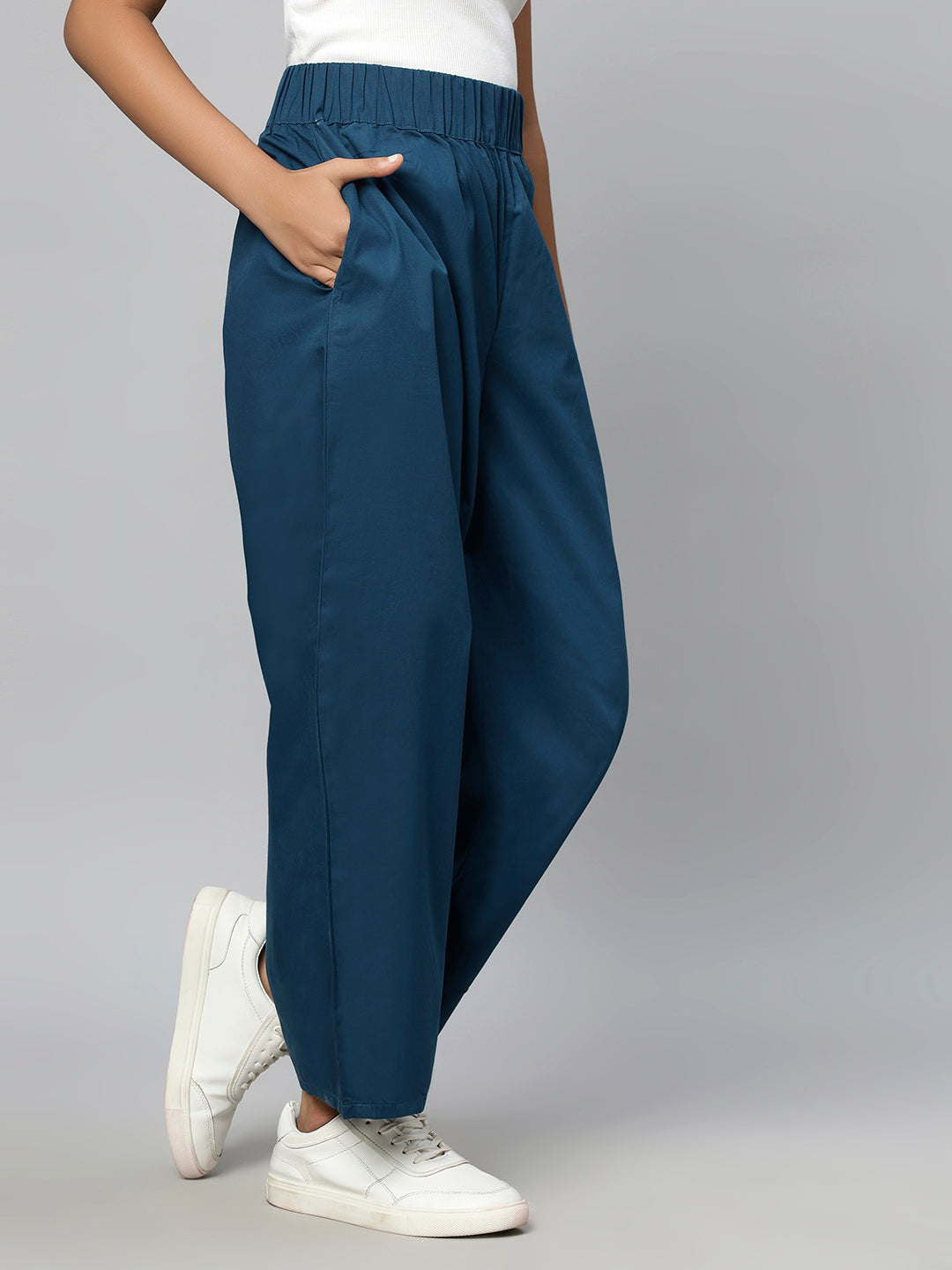 Woven Trouser-Teal Blue