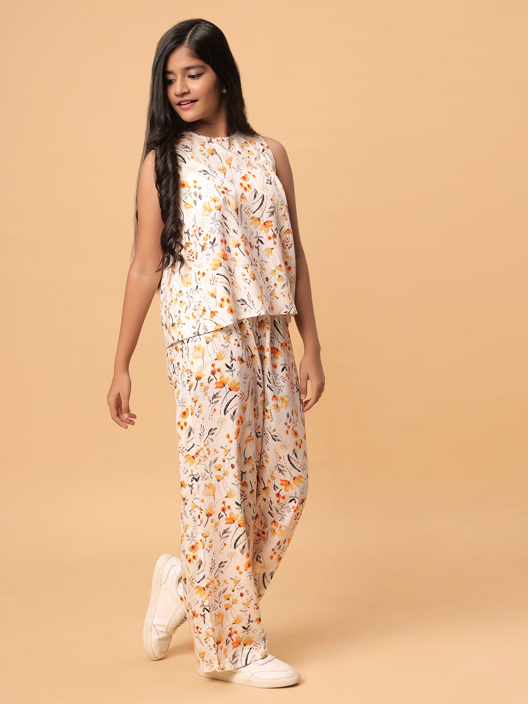 Daffodils Print Co-ord Set- White