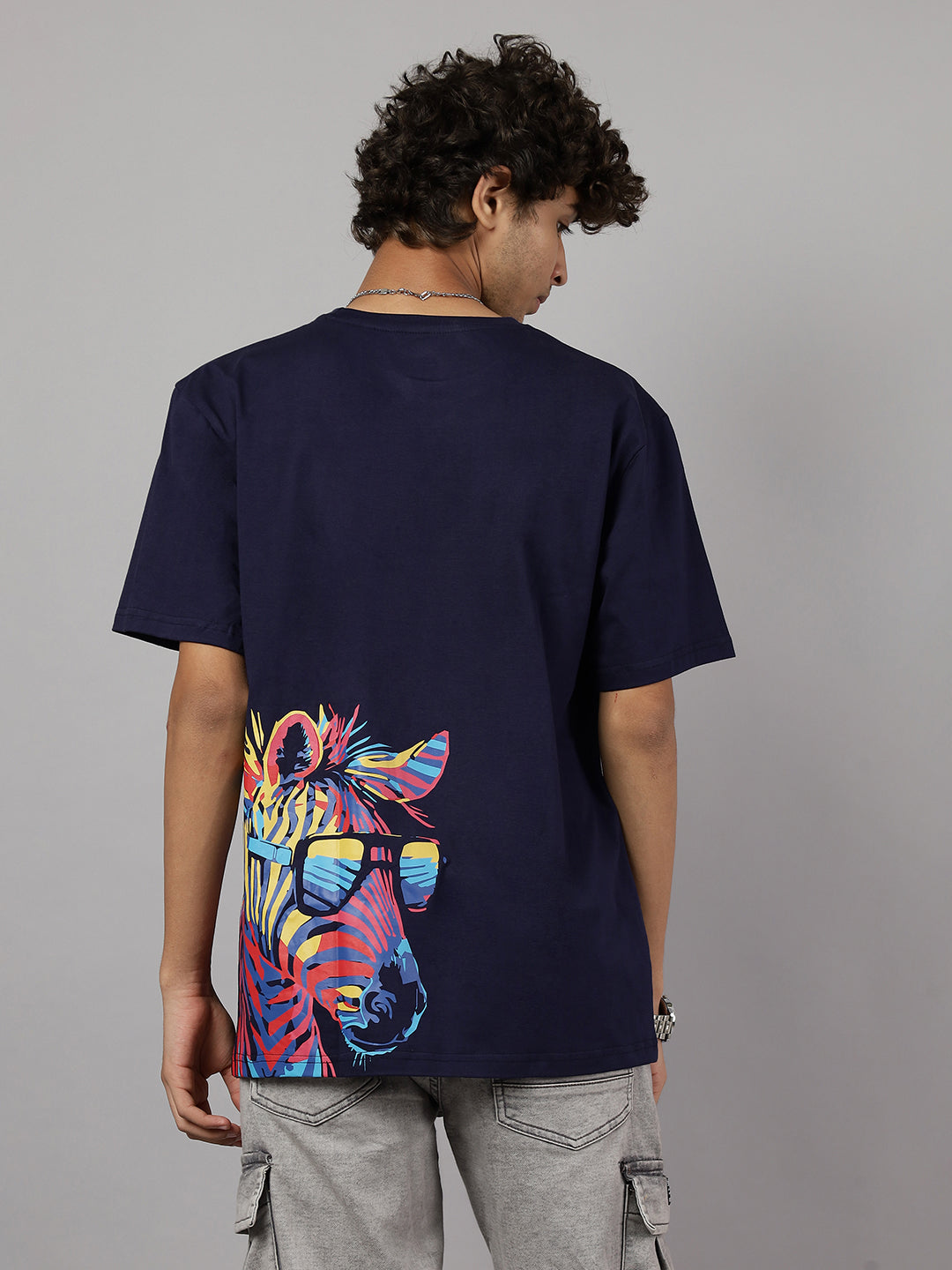 Boys Rider Graphic Oversized Tshirt - Navy