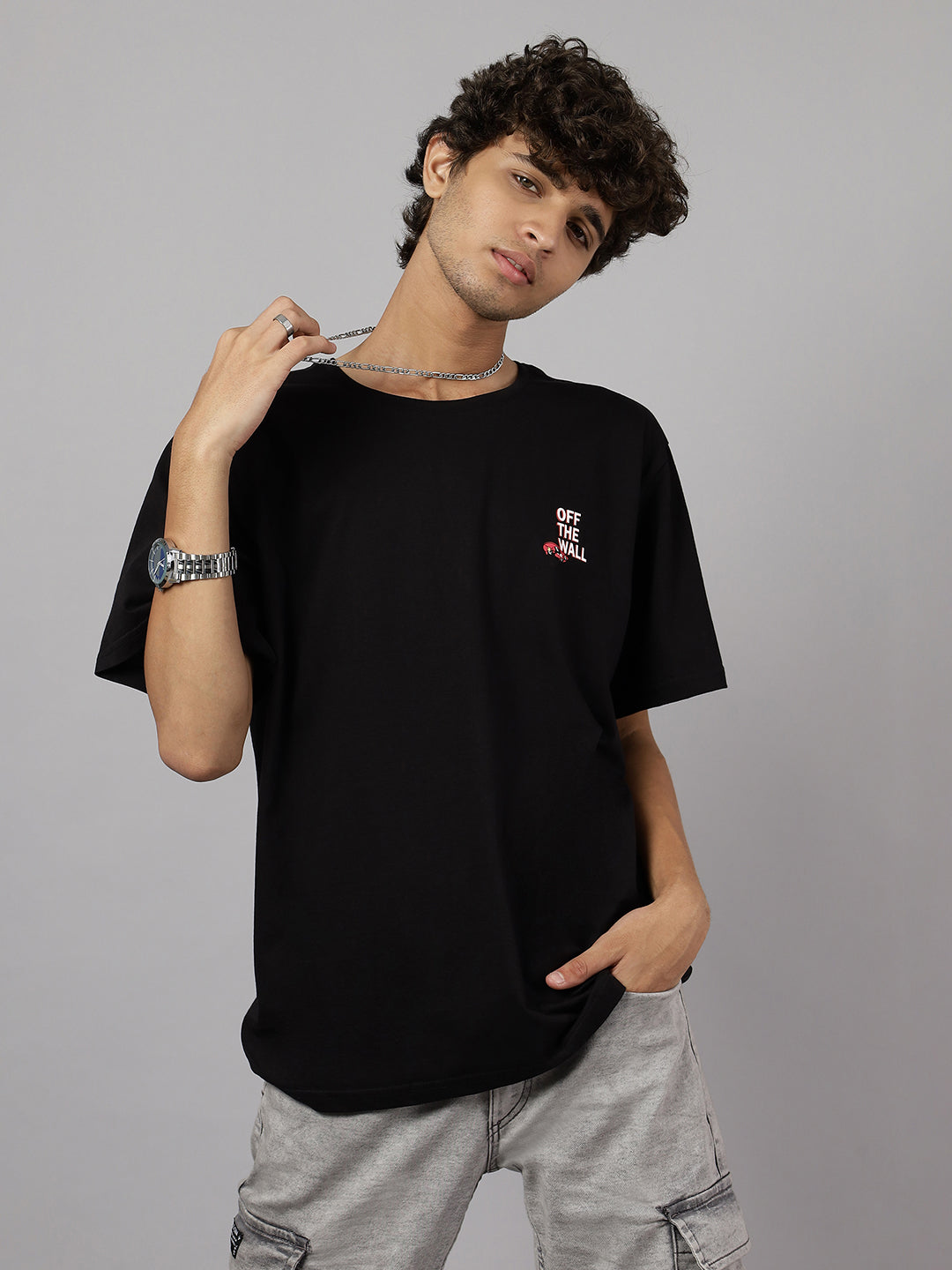 Boys Skater Vibe Graphic Oversized Tshirt - Black