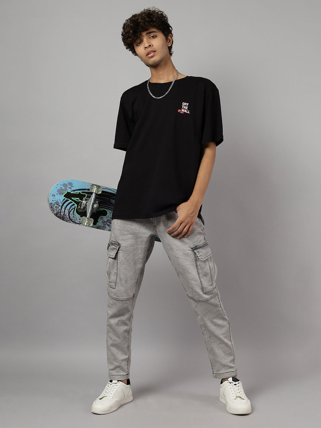 Boys Skater Vibe Graphic Oversized Tshirt - Black