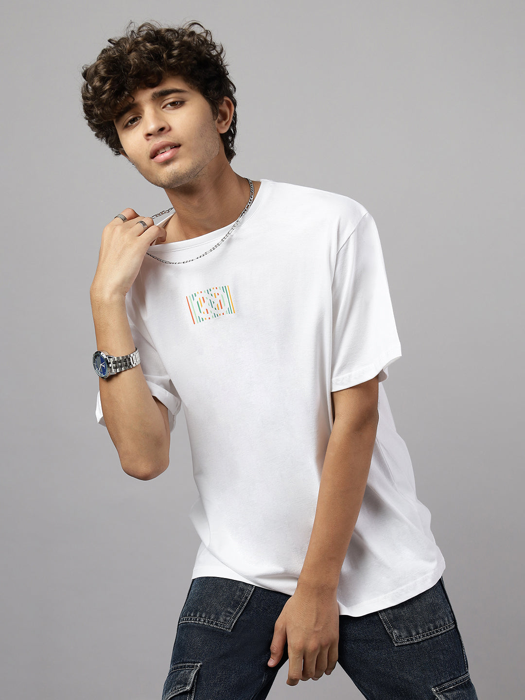 Boys Urban Skate Graphic Oversized Tshirt - White