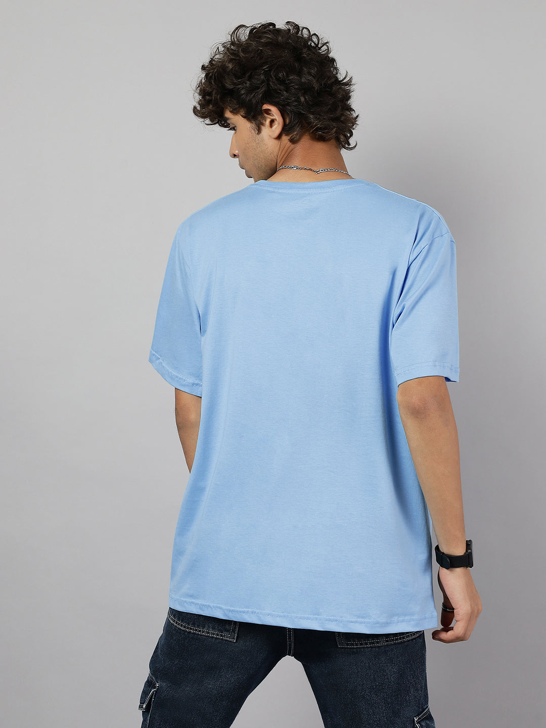 Boys Street Realistic Graphic Oversized Tshirt - Light Blue