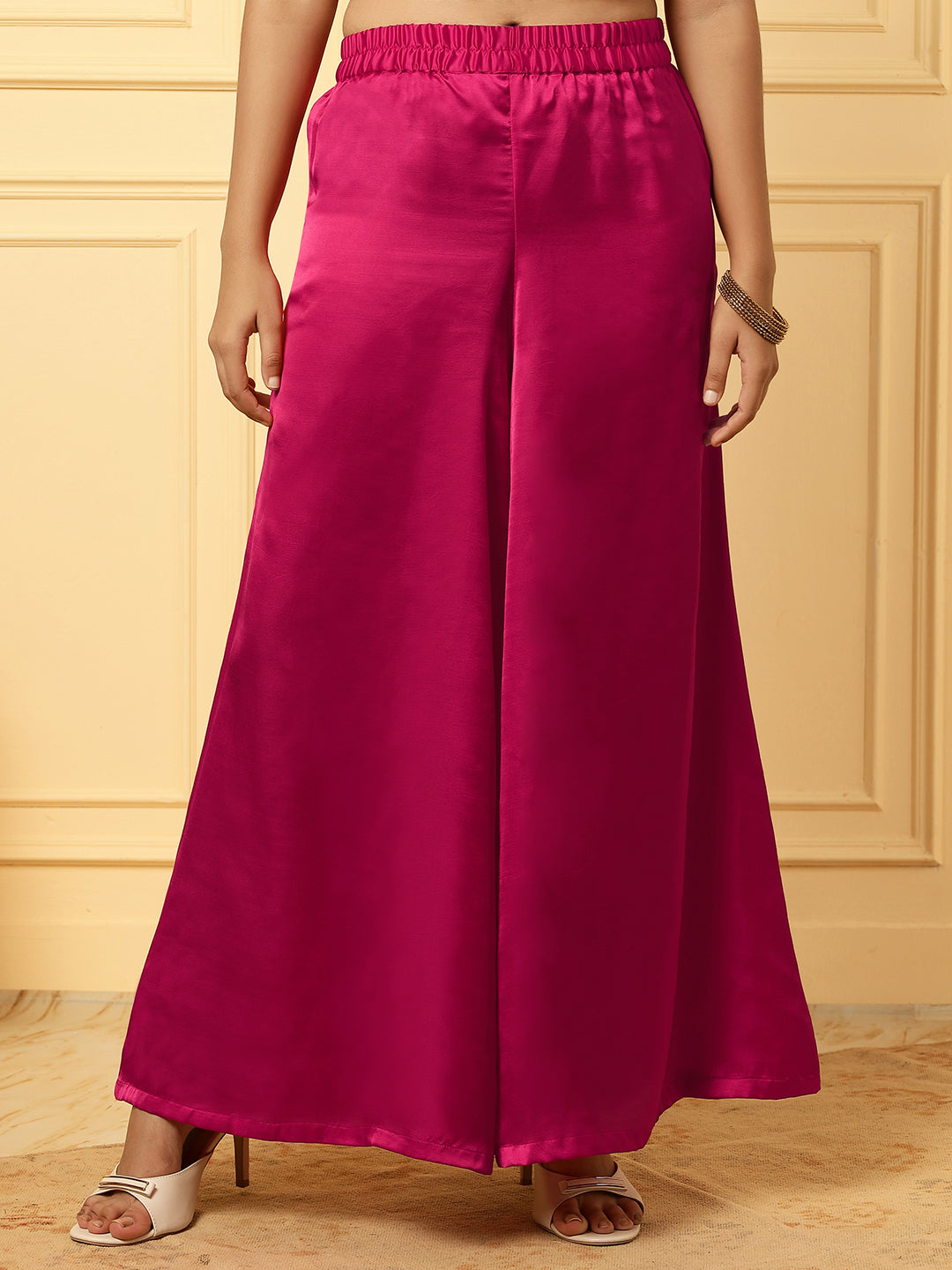 Girls Ethnic Floral Kurta and Palazzo Set – White & Pink