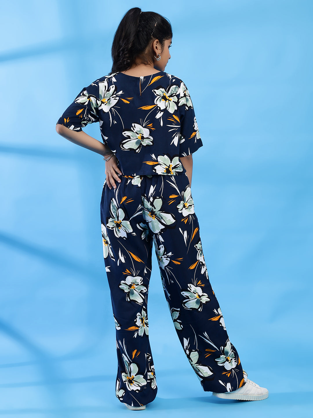 Crocus Print Co-Ord set - Navy