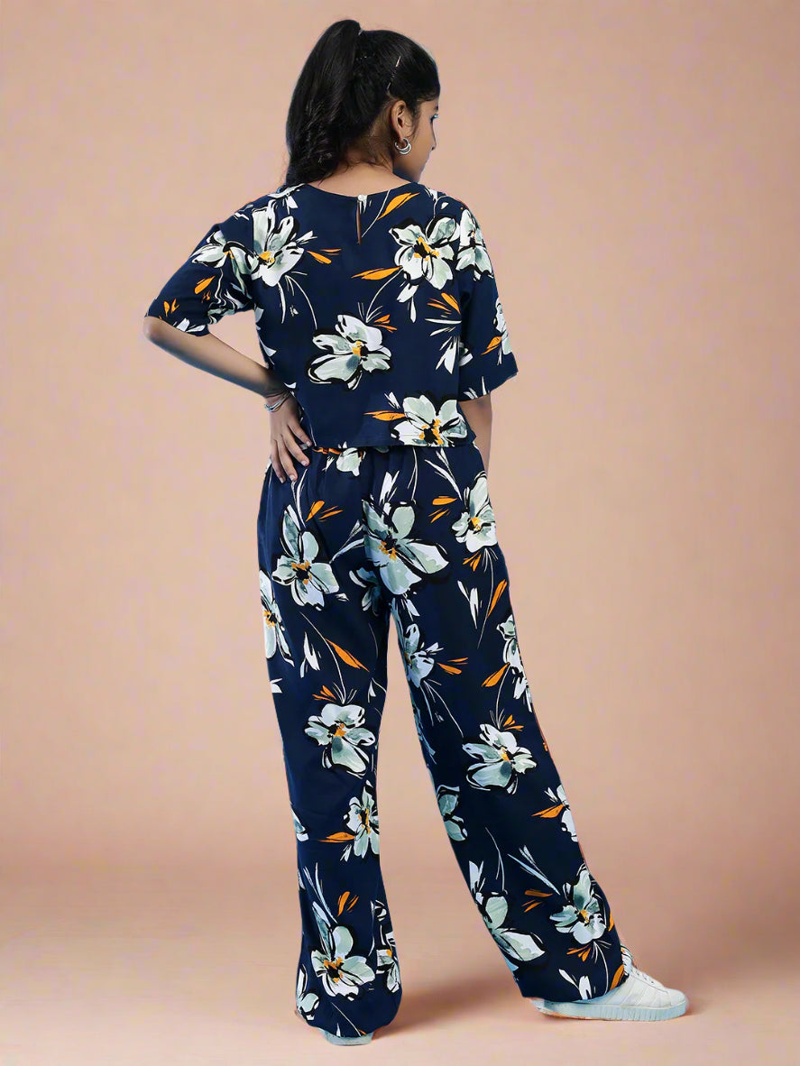 Crocus Print Co-Ord set - Navy