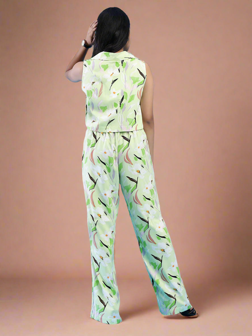 Floral Whisper Print Co-Ord set - Mint