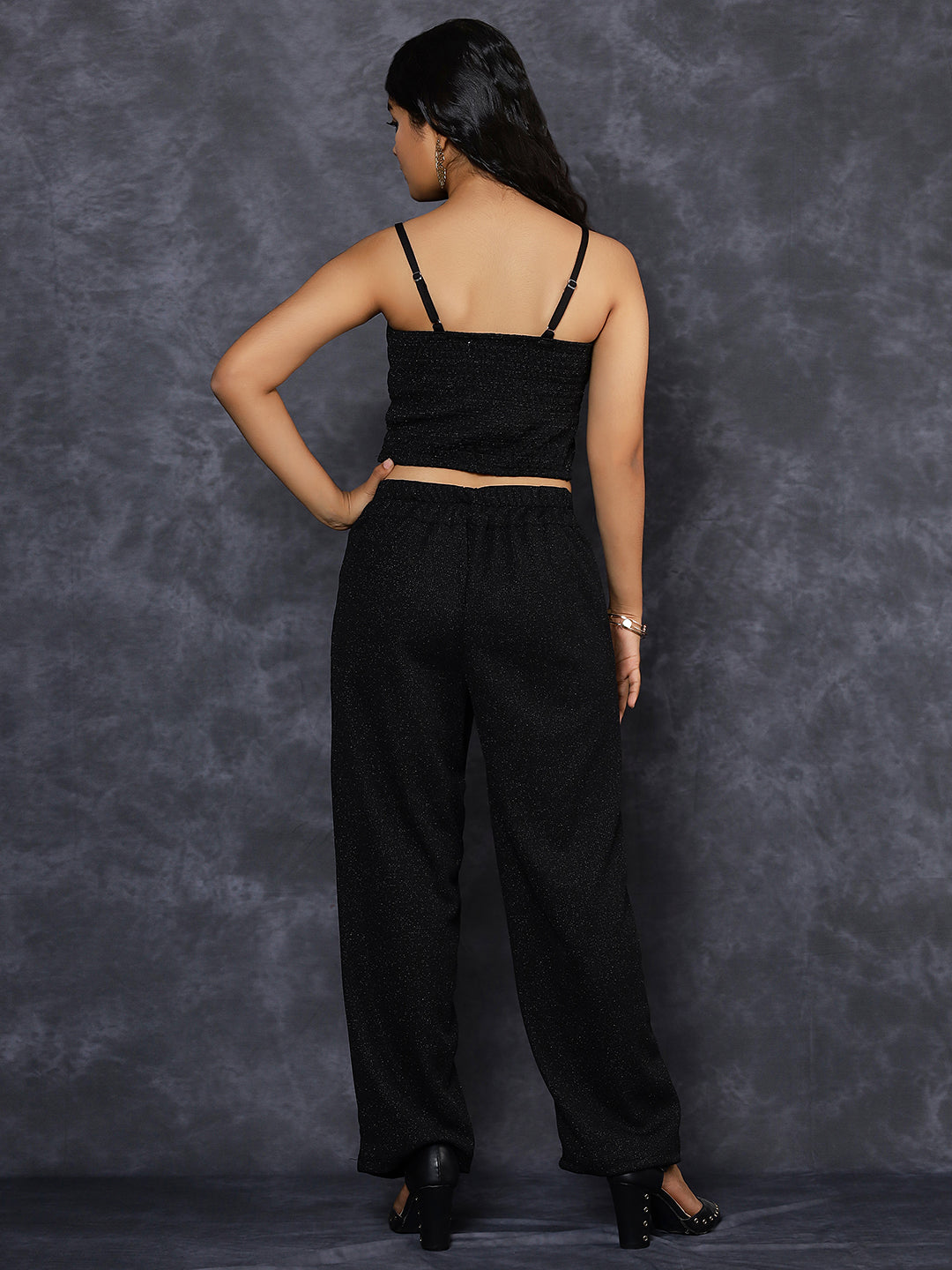 Girls Shimmer Co-ord Set - Black