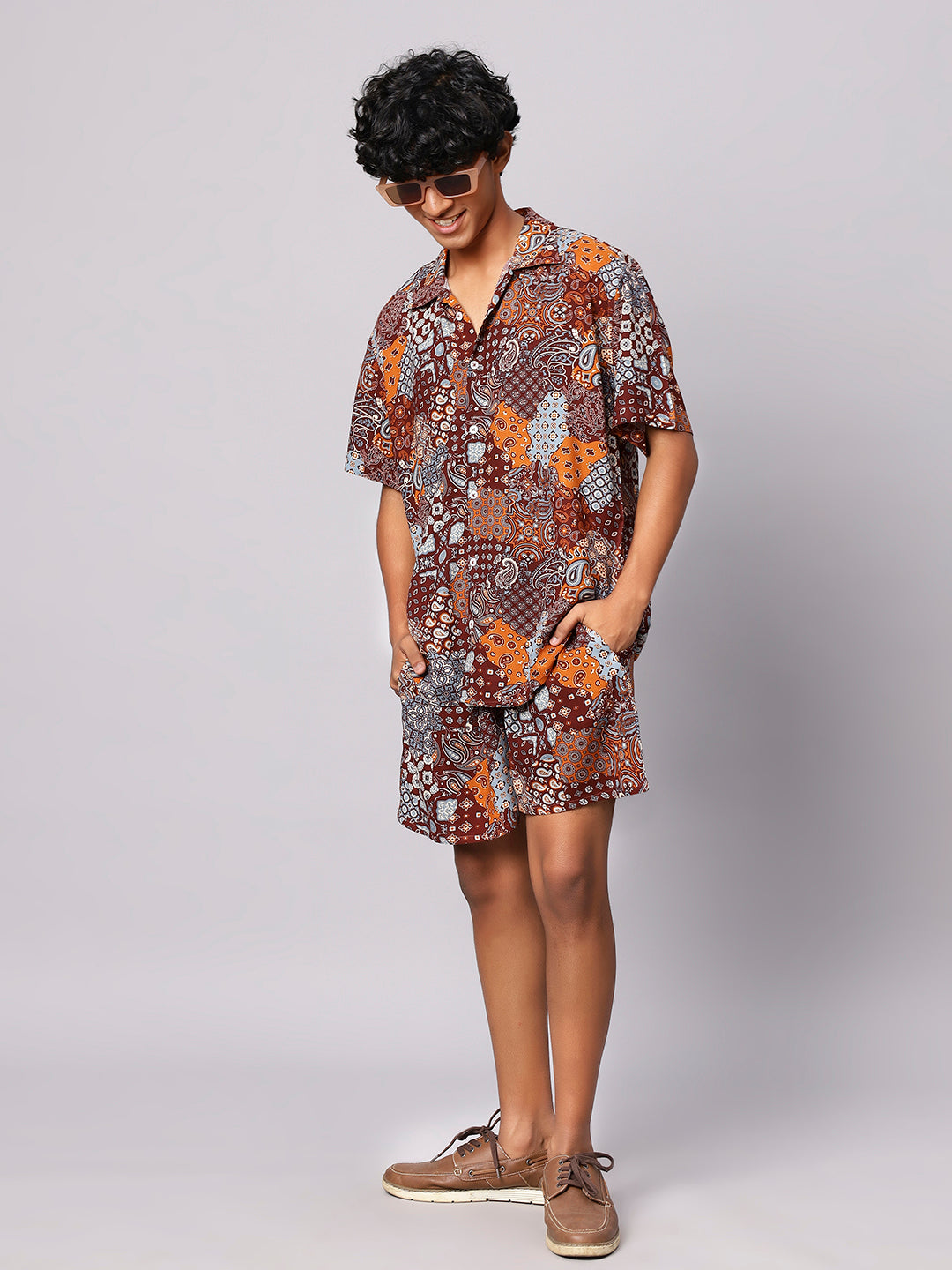 Paisley Print Co-ord Set -Brown