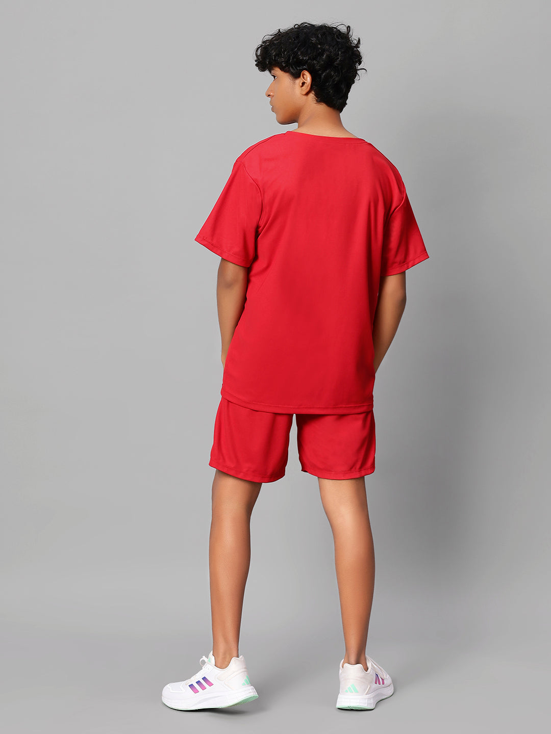 TeenTrums Boys Graphic Tshirt and Shorts Co-Ord Set (set of 2)-Red