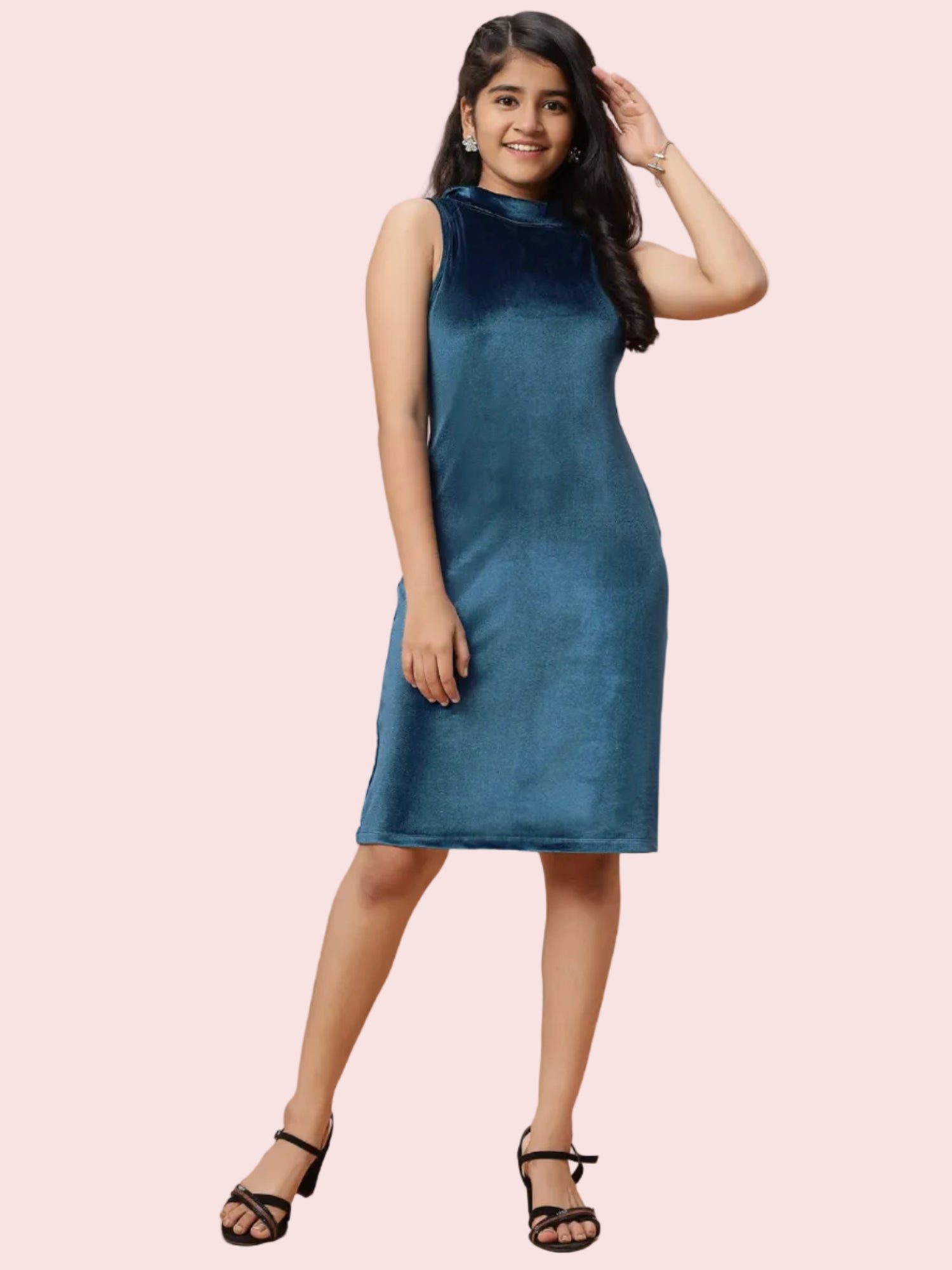 Velvet Party Dress - Teal