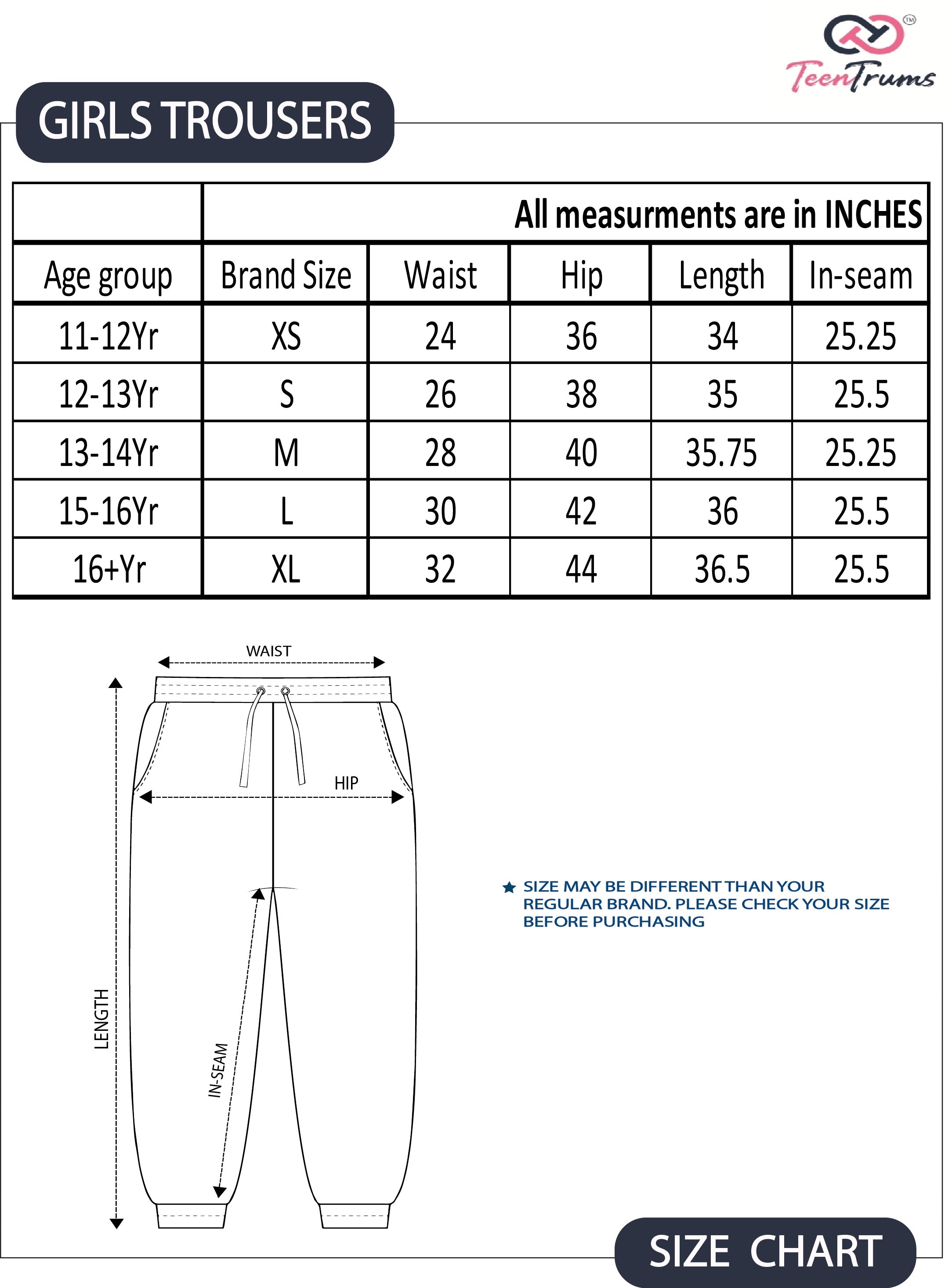 TeenTrums Girls Woven Trouser-Steel Grey