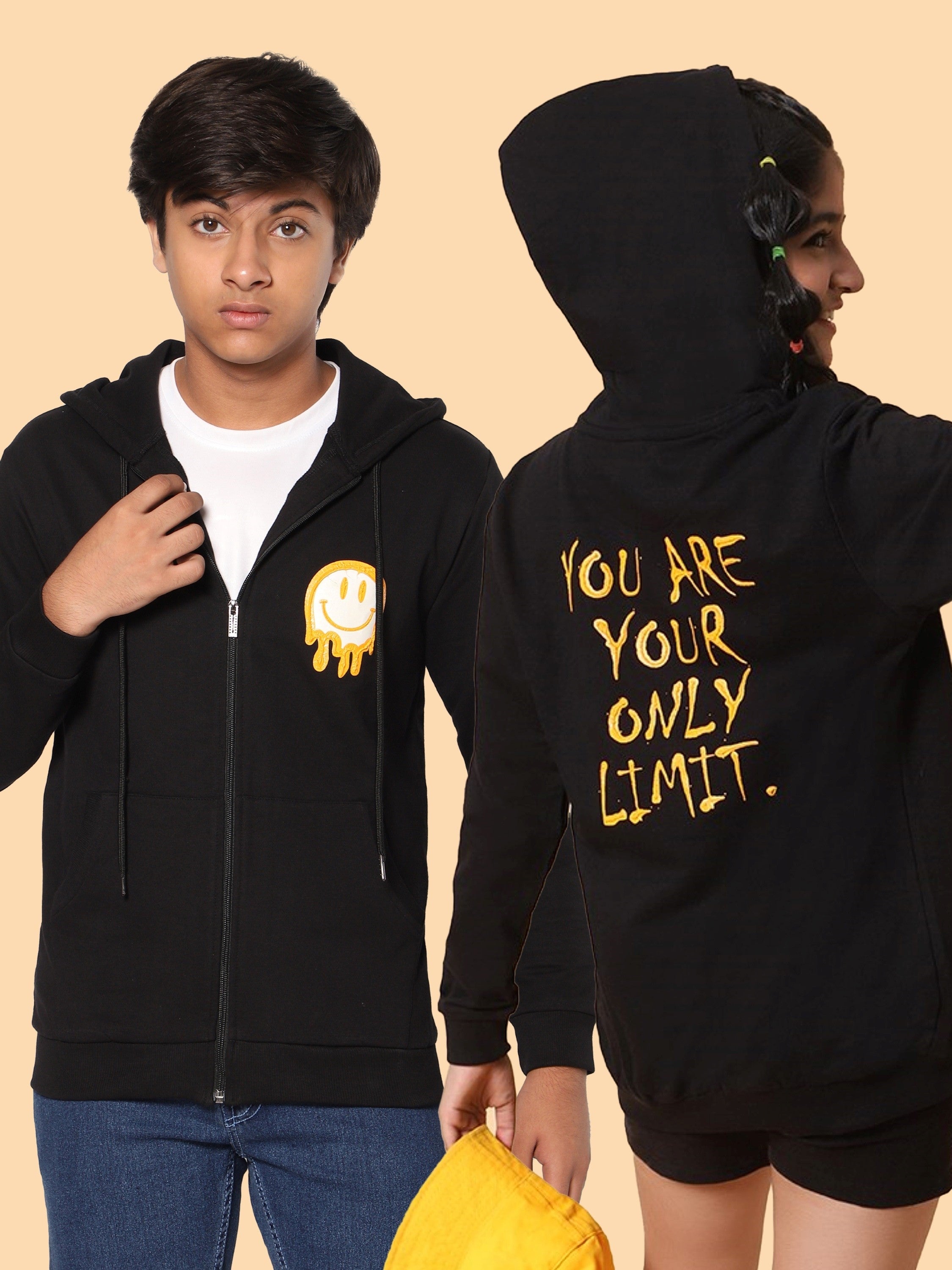 TeenTrums Boys Sweatshirt - you are your only limit puff print - Black