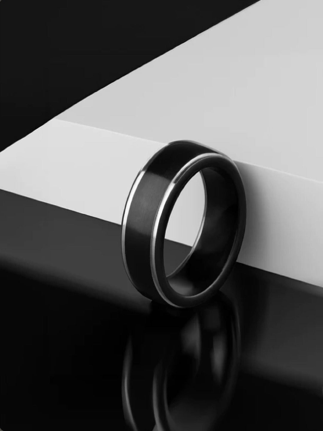 Boys Black on Silver Felicity Ring