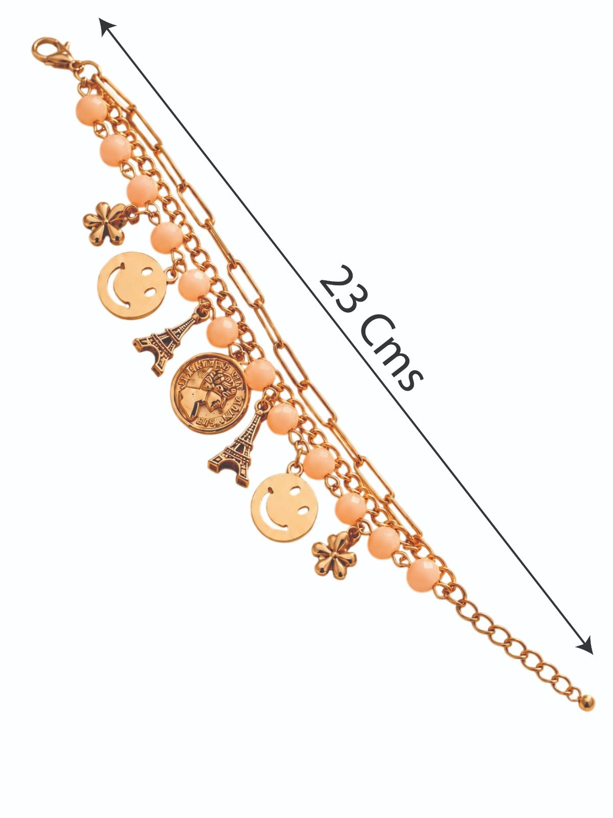 Girls Multi Layered Bracelet - Peach