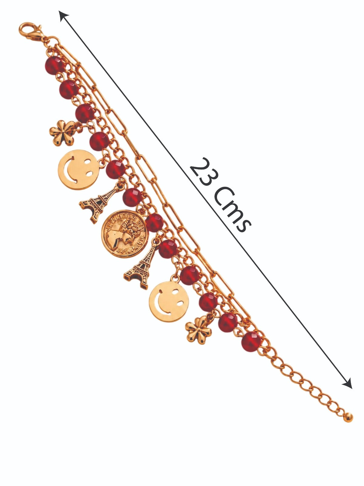 Girls Multi Layered Bracelet - Red