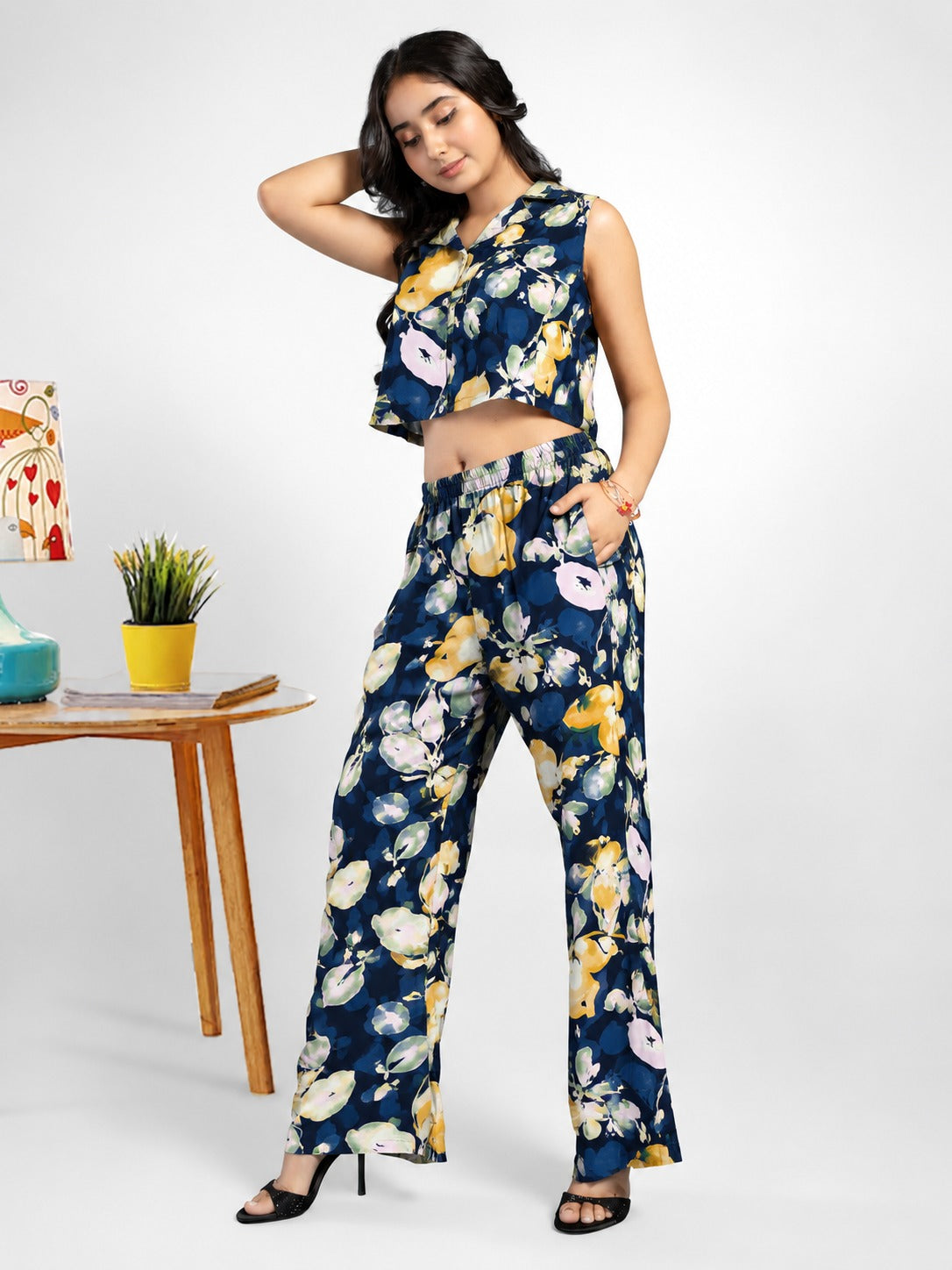 Midnight Meadow Print Co-Ord set - Navy