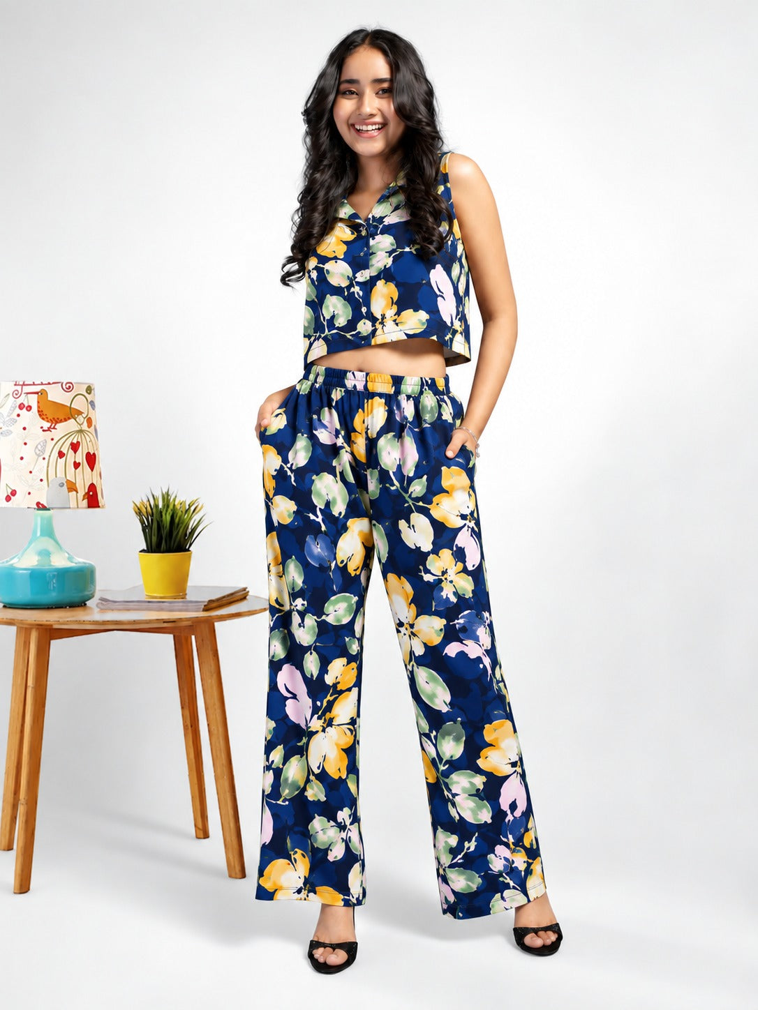 Midnight Meadow Print Co-Ord set - Navy
