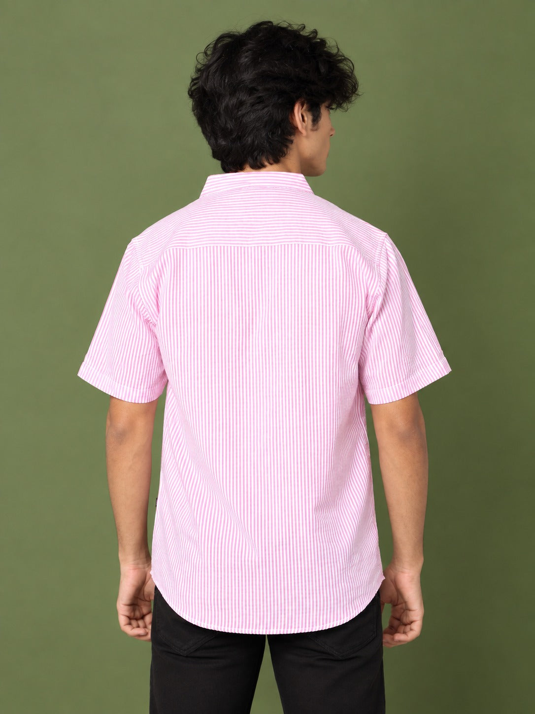 Short Sleeve Y/D Shirt-Pink
