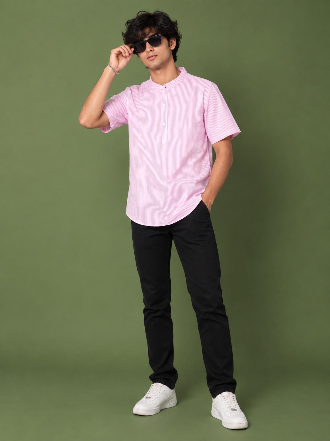 Short Sleeve Y/D Shirt-Pink