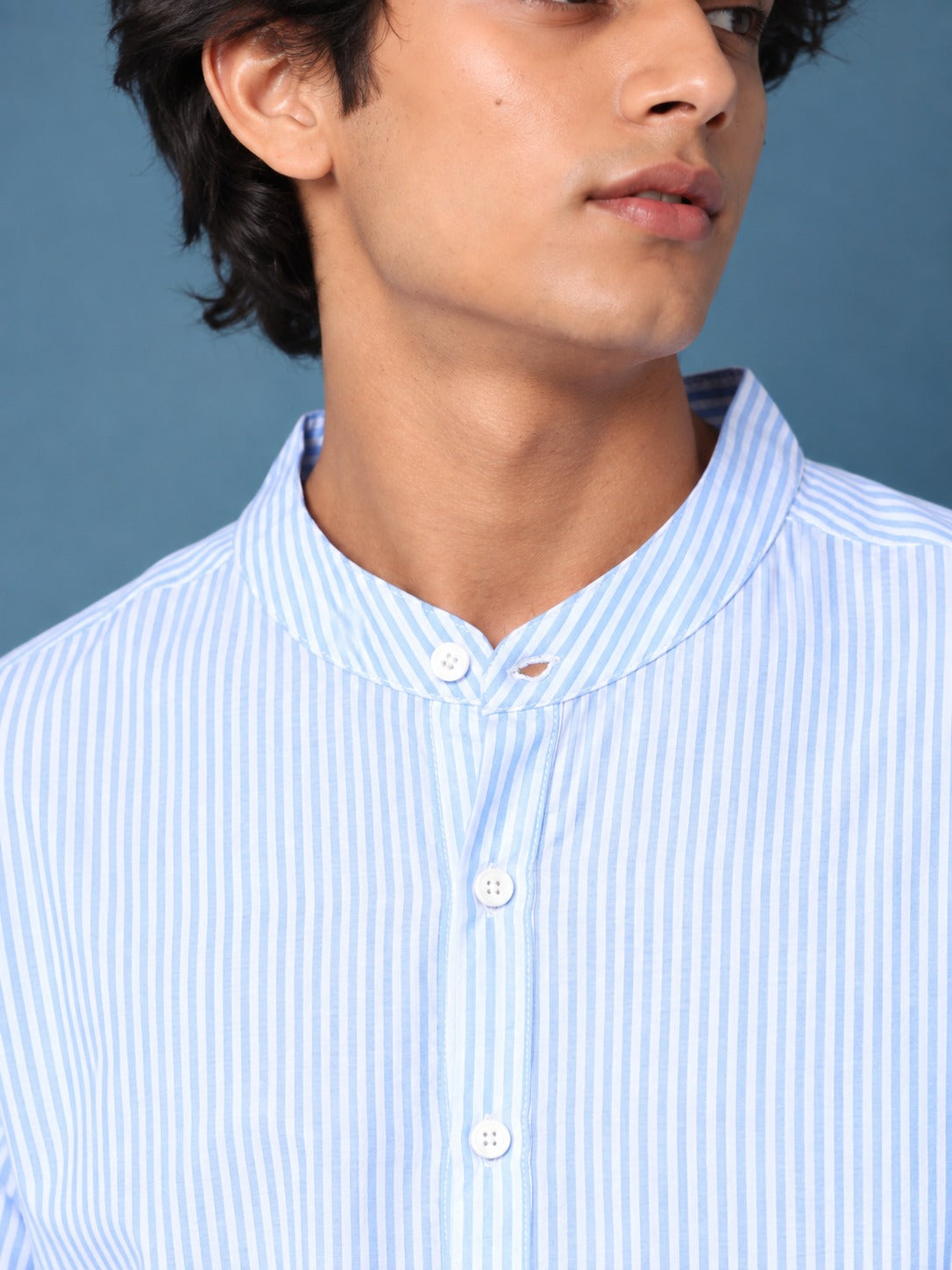 Short Sleeve Y/D  Shirt Blue